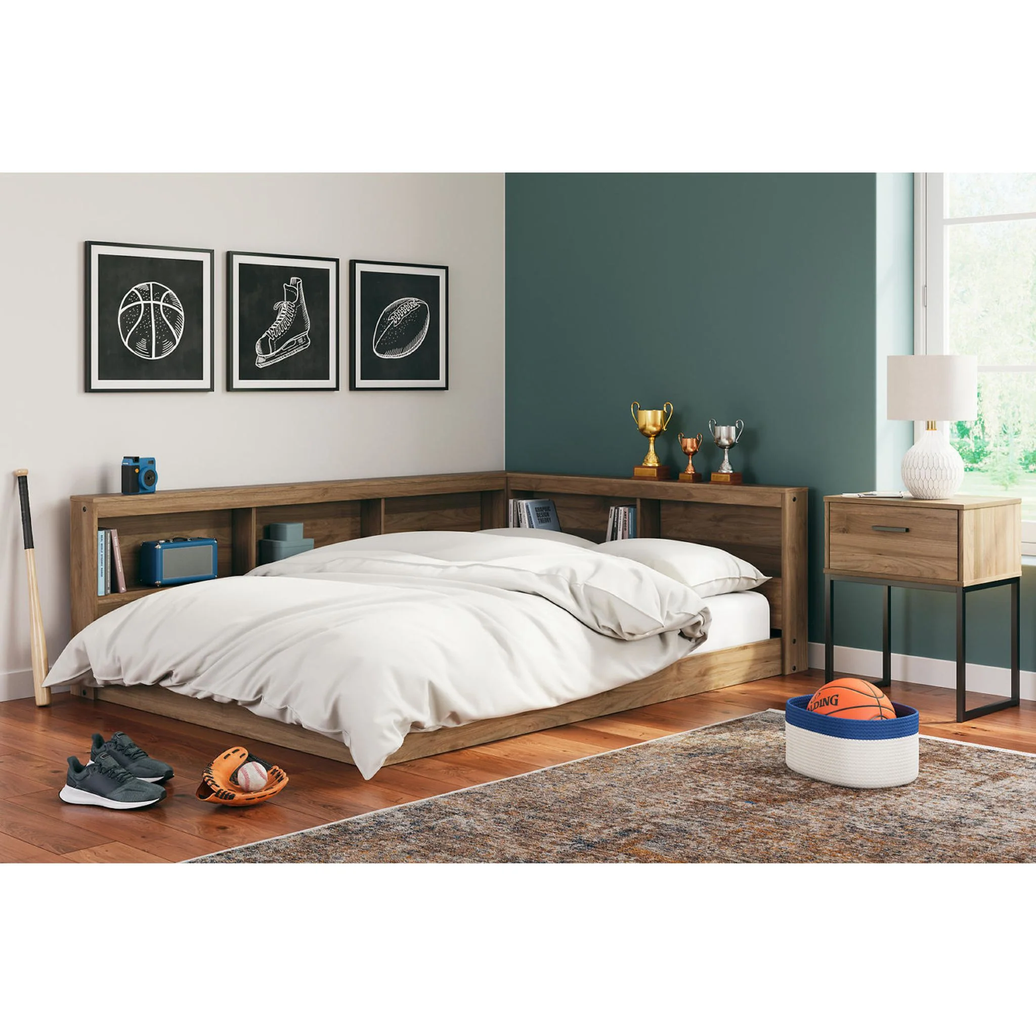 Deanlow Full Bookcase Storage Bed - Honey - Image 8