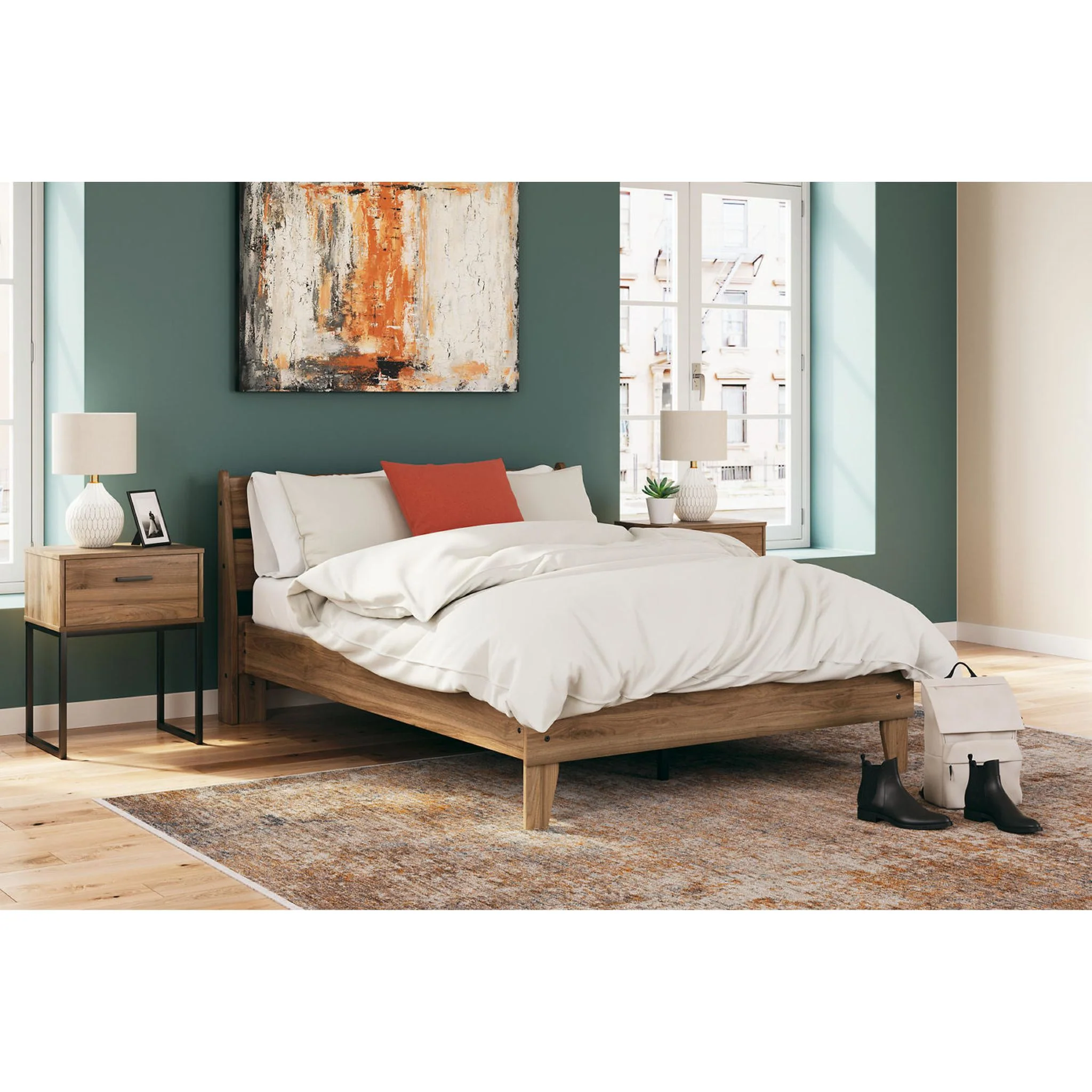 Deanlow Full Platform Bed - Honey - Image 9