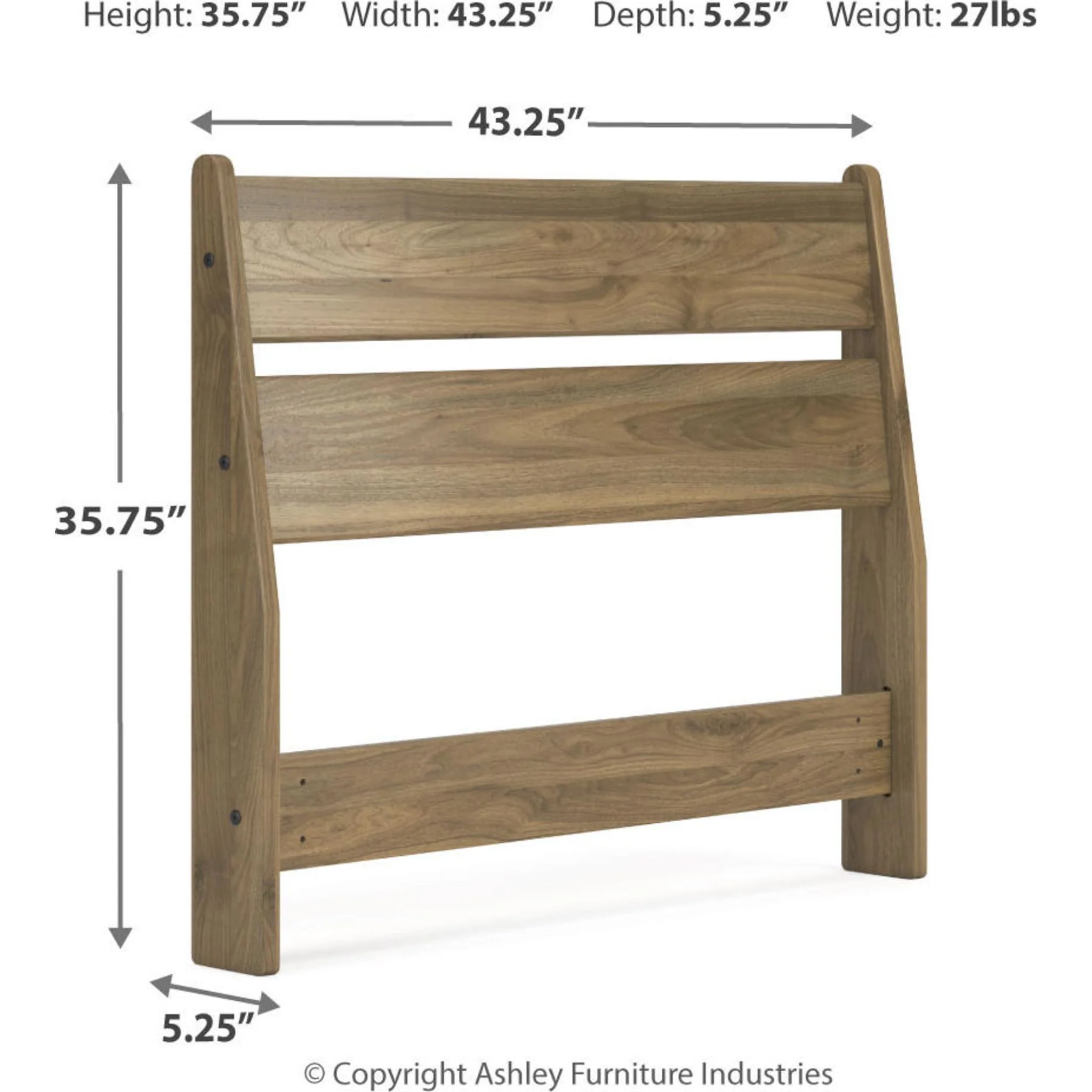 Deanlow Twin Panel Headboard - Honey - Image 4
