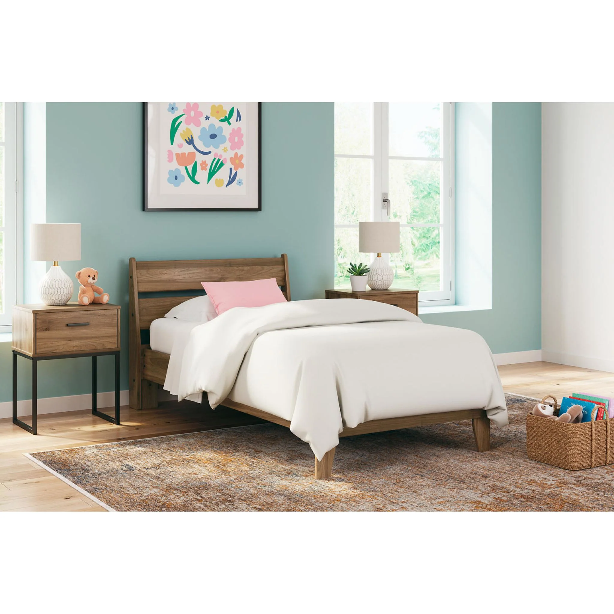 Deanlow Twin Platform Bed - Honey - Image 2