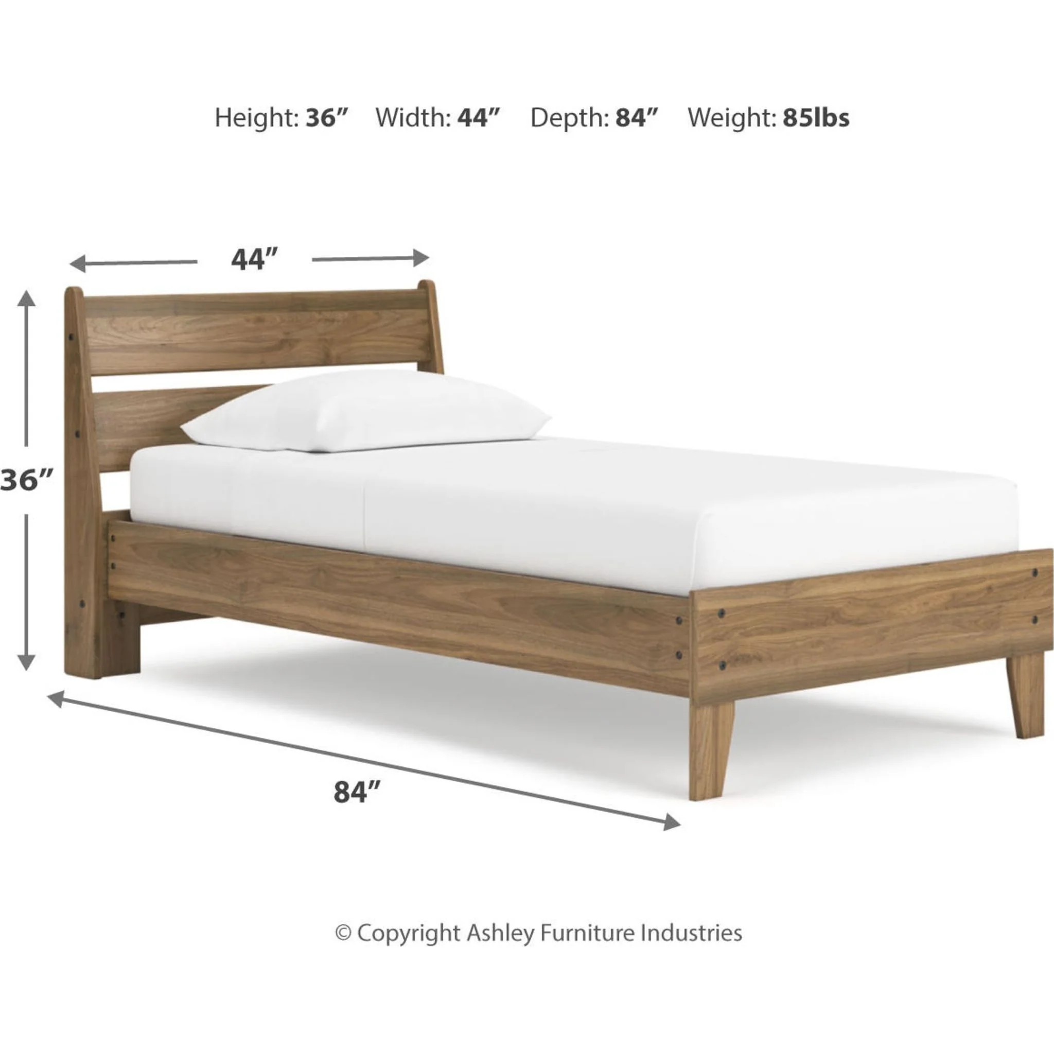Deanlow Twin Platform Bed - Honey - Image 3