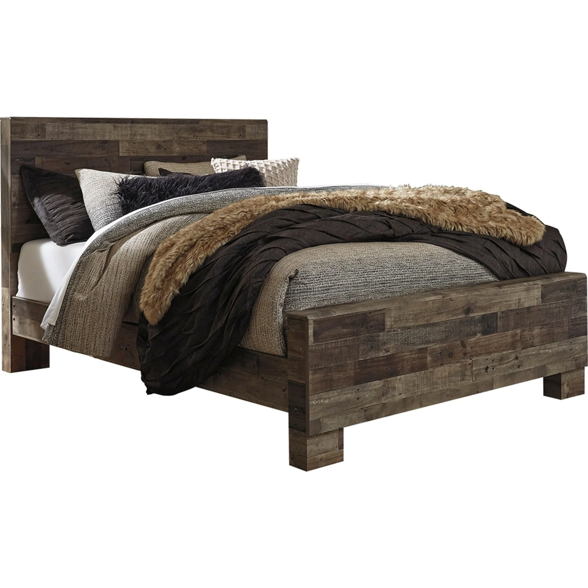 Derekson 5 Piece Queen Panel Bedroom - Multi Gray - Image 3