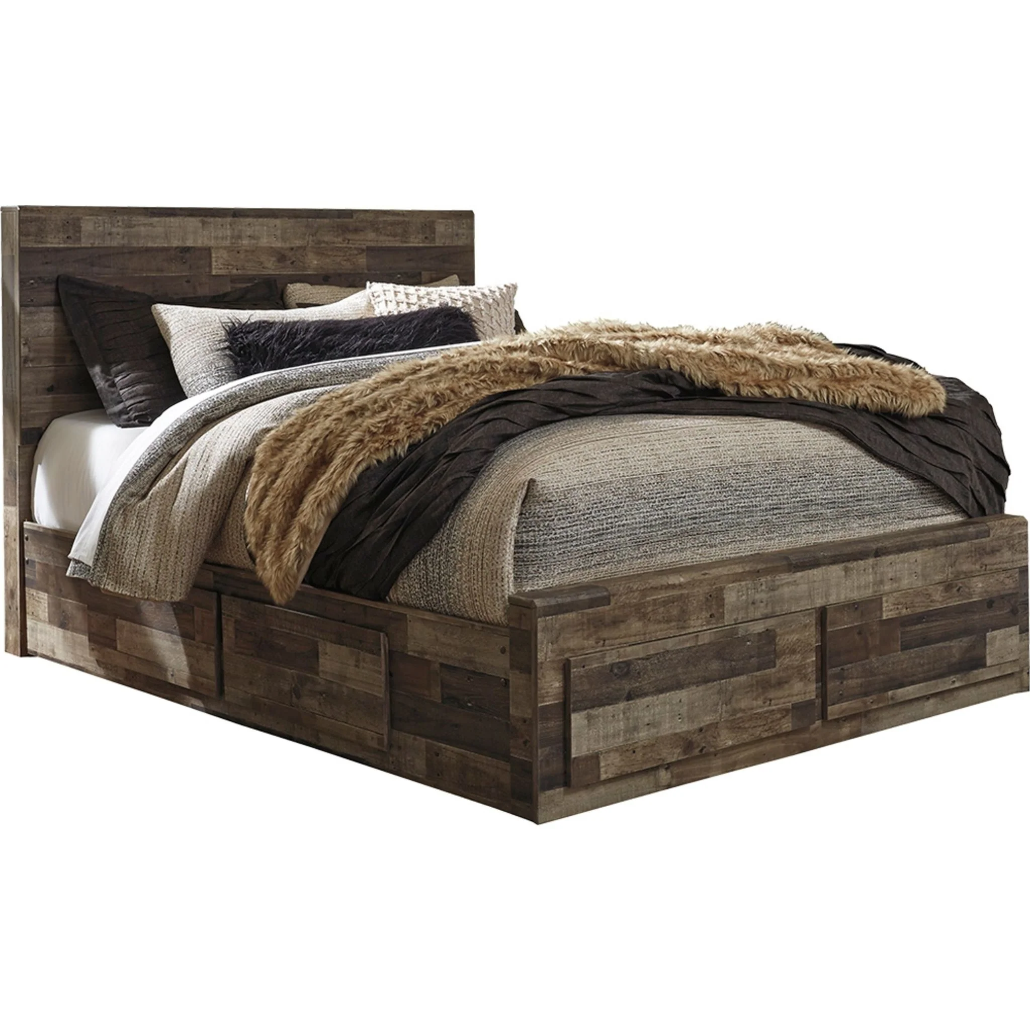 Derekson 5 Piece Queen Storage Bedroom - Multi Gray - Image 3