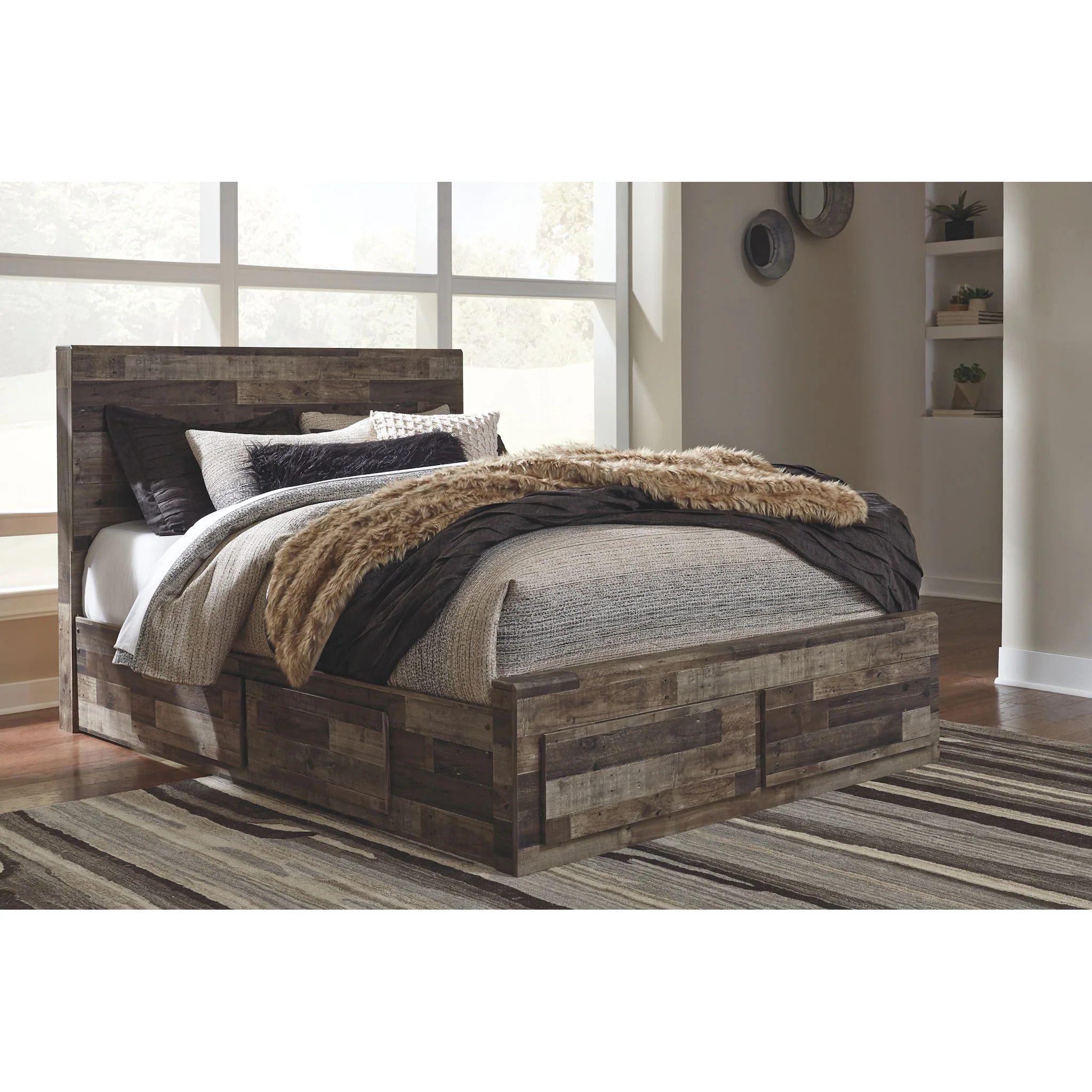 Derekson 5 Piece Queen Storage Bedroom - Multi Gray - Image 5