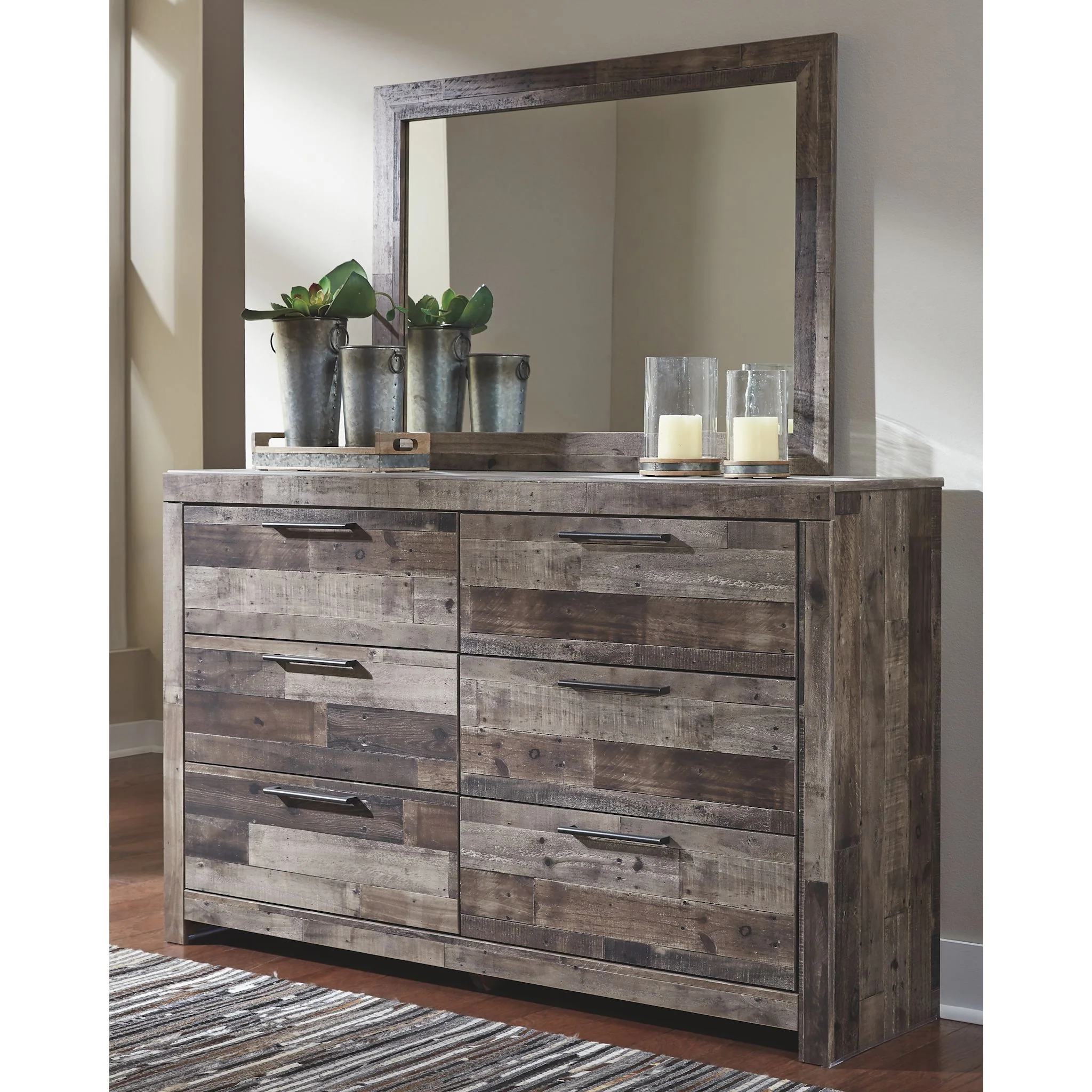 Derekson 5 Piece Queen Storage Bedroom - Multi Gray - Image 6
