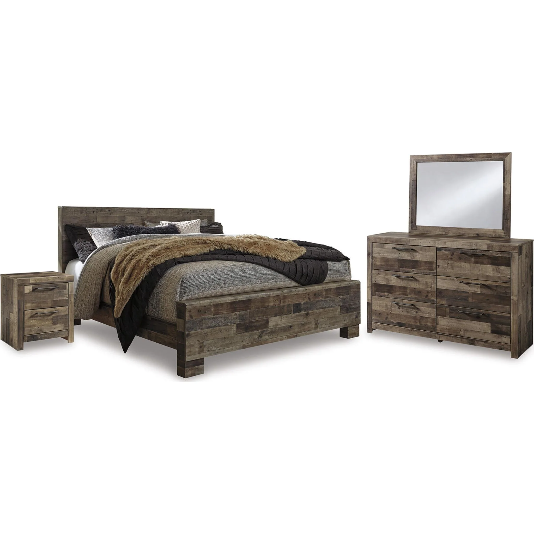 Derekson 6 Piece Panel Bedroom - Multi Gray - Image 14