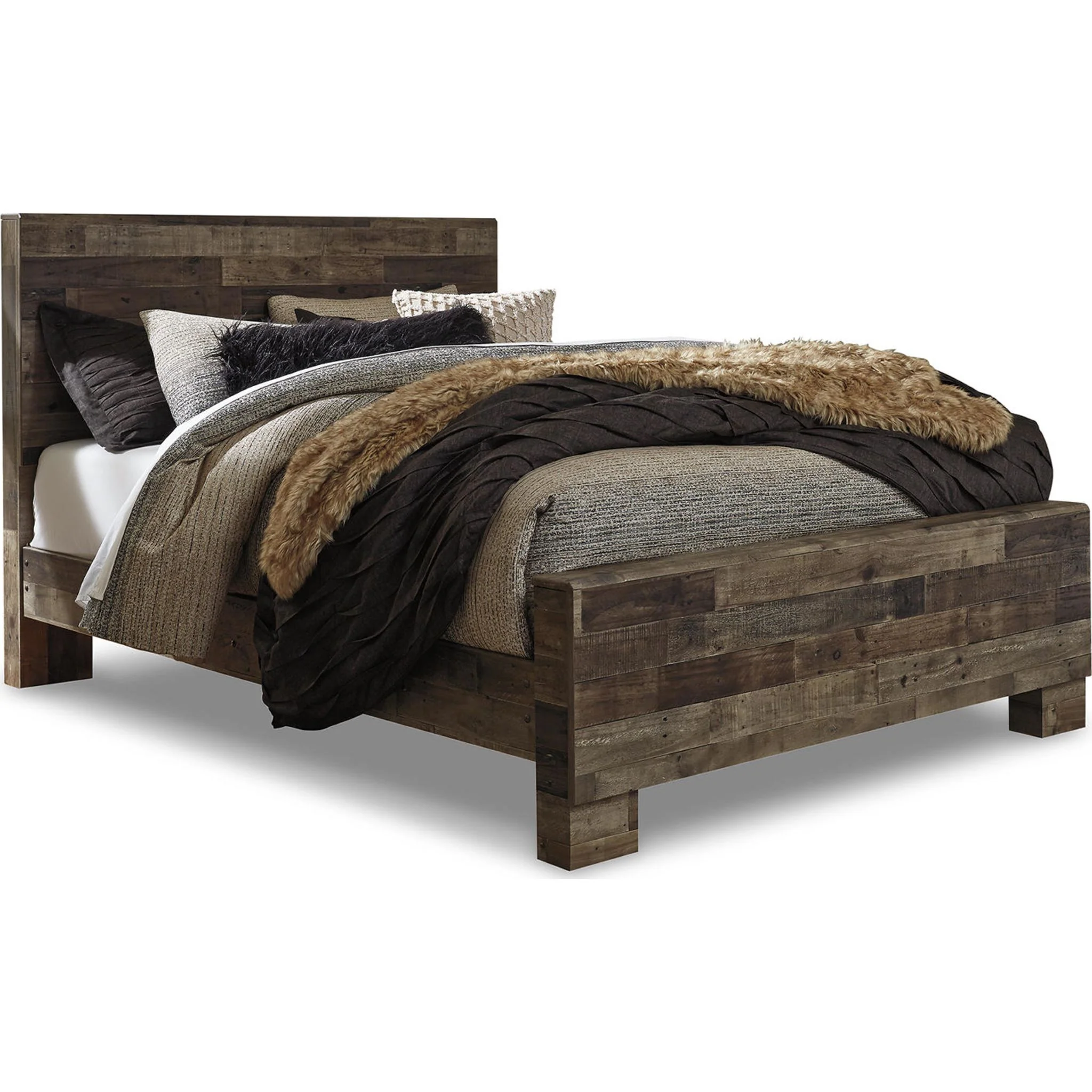 Derekson 6 Piece Panel Bedroom - Multi Gray - Image 3