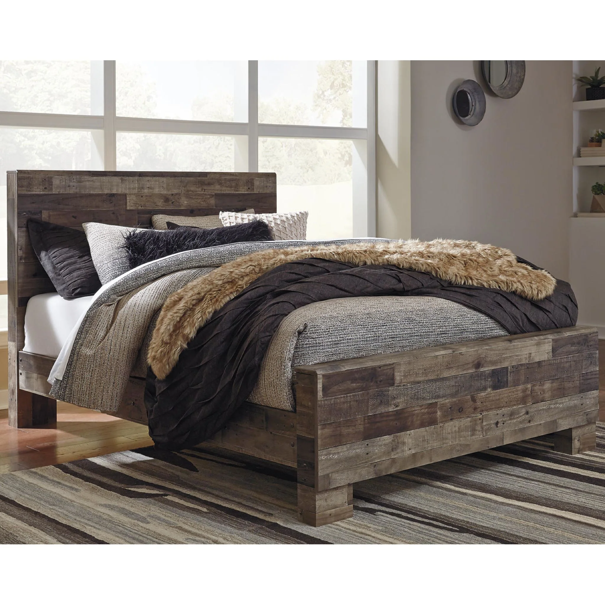 Derekson 6 Piece Panel Bedroom - Multi Gray - Image 6