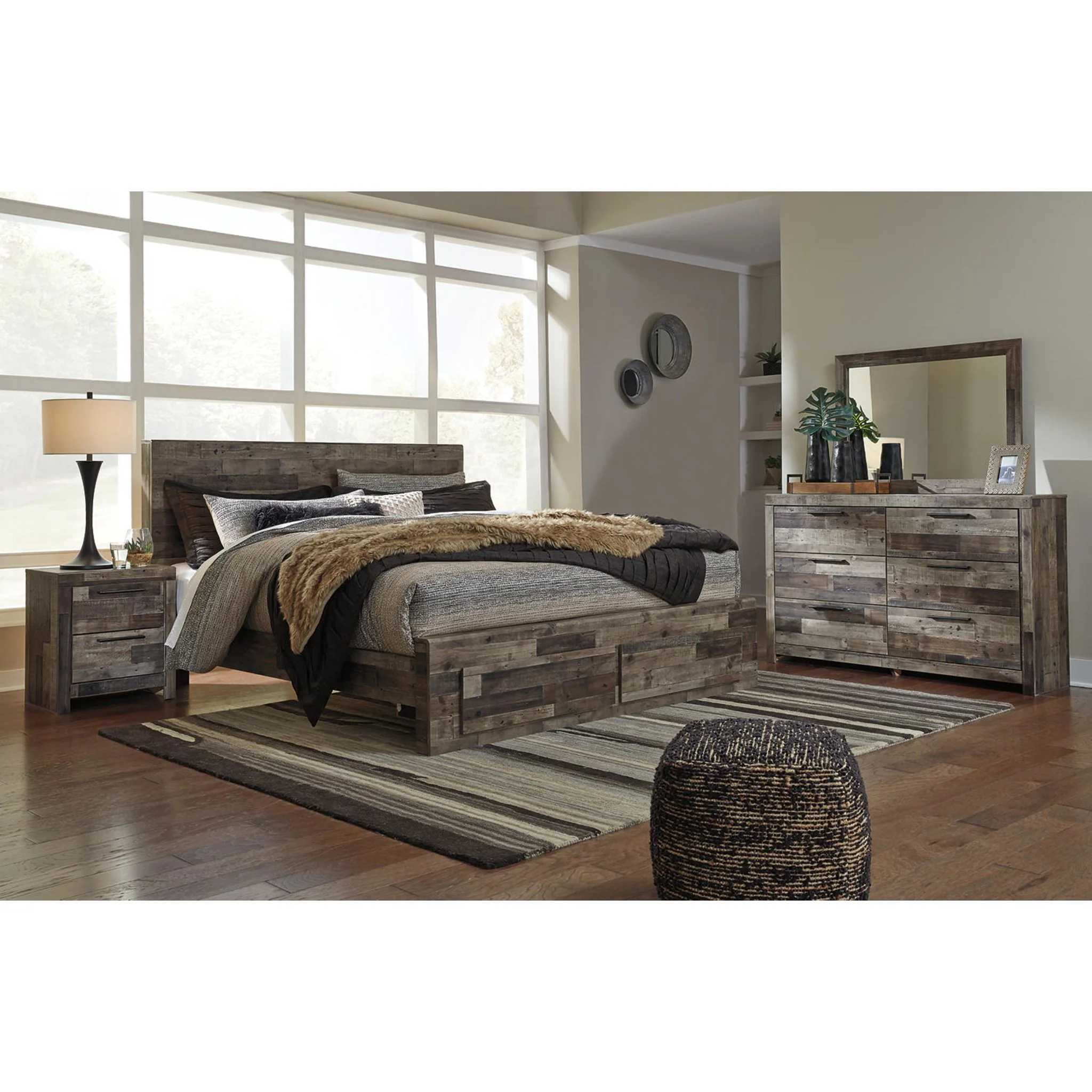 Derekson 6 Piece Storage Bedroom - Multi Gray - Image 33