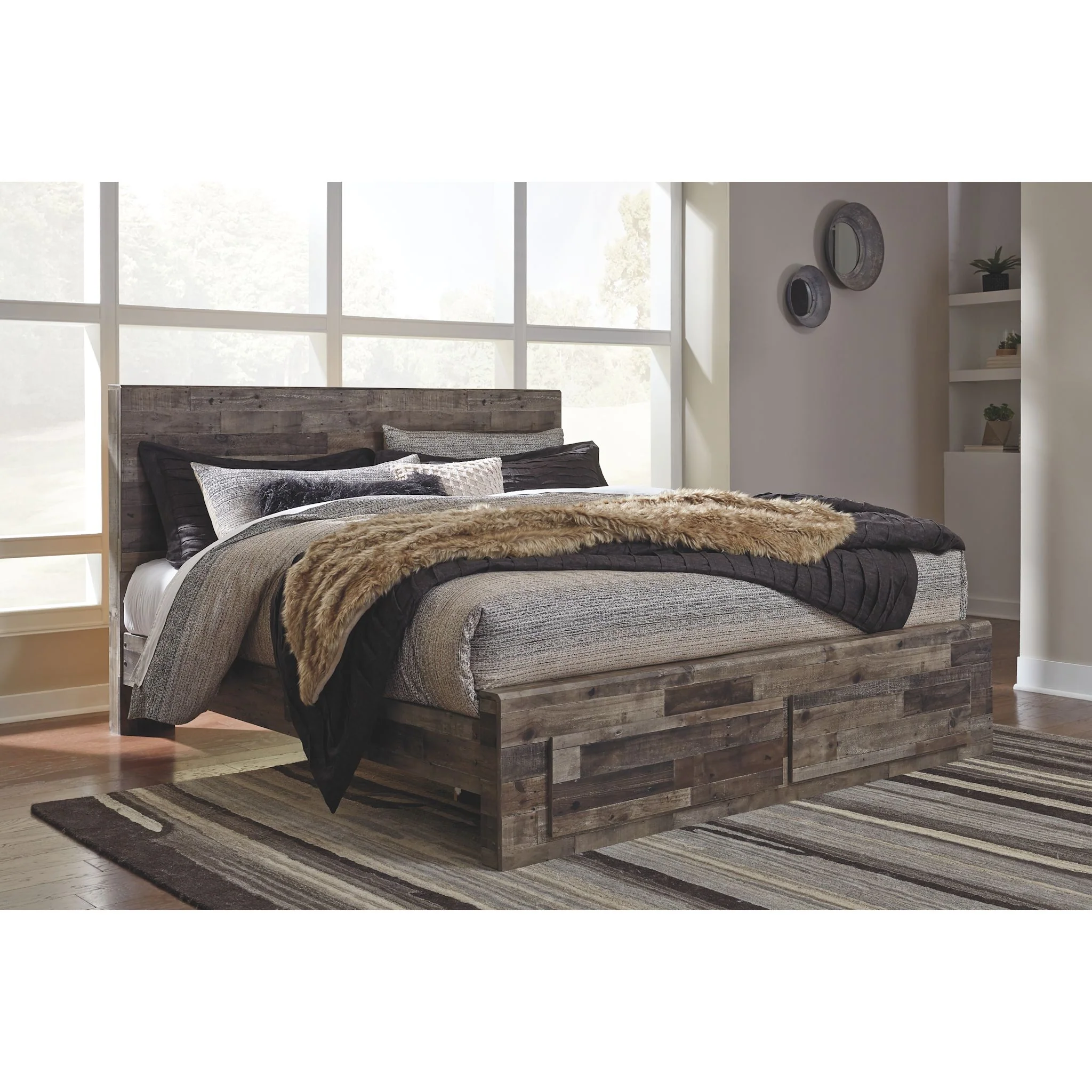 Derekson 6 Piece Storage Bedroom - Multi Gray - Image 37