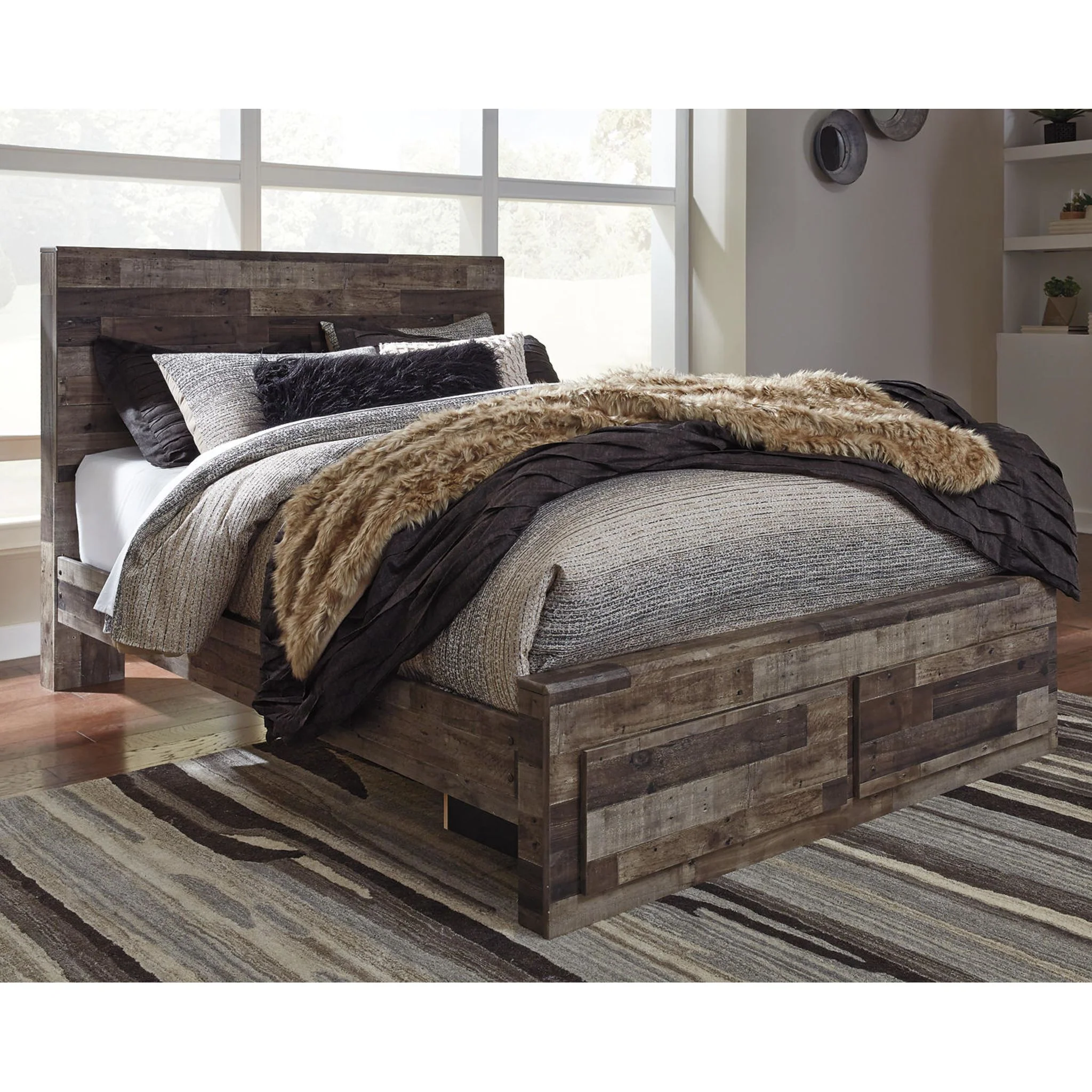 Derekson 6 Piece Storage Bedroom - Multi Gray - Image 6