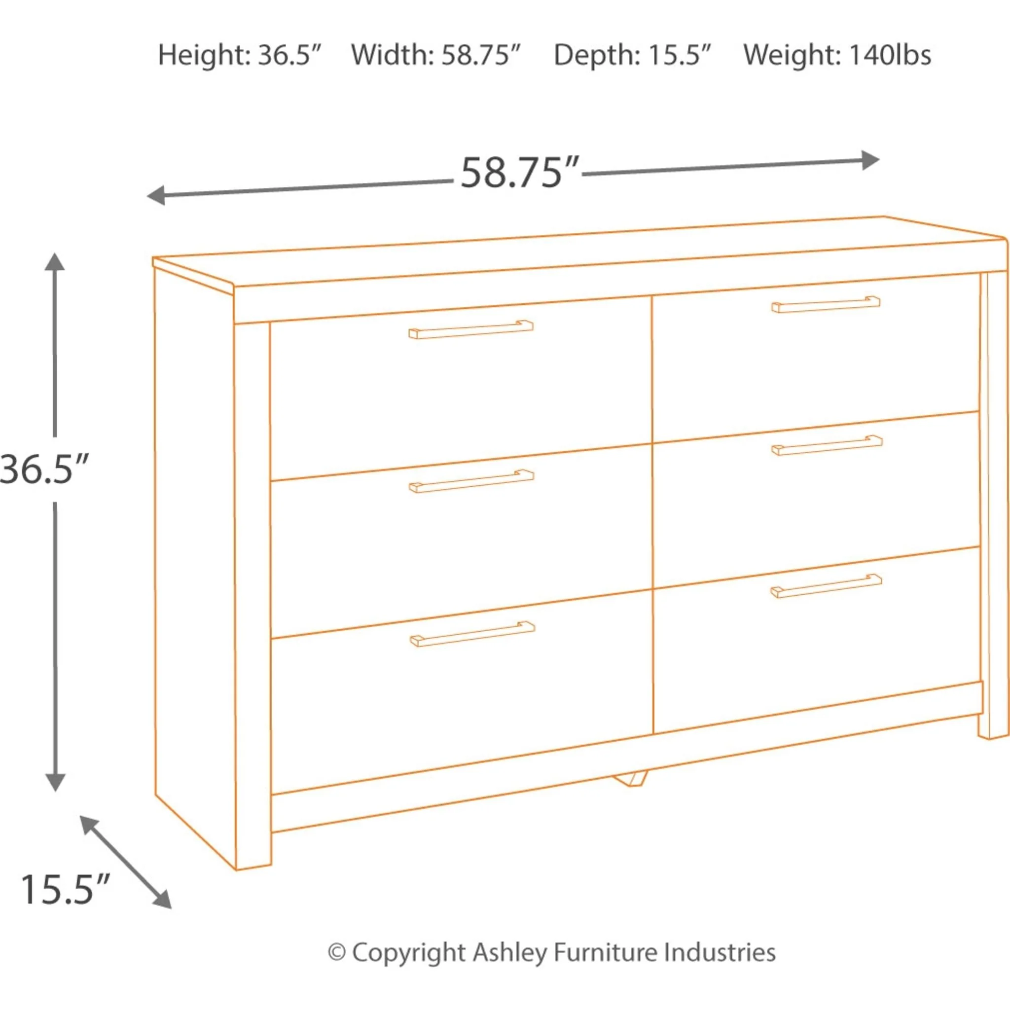 Derekson Dresser - Multi Gray - Image 4
