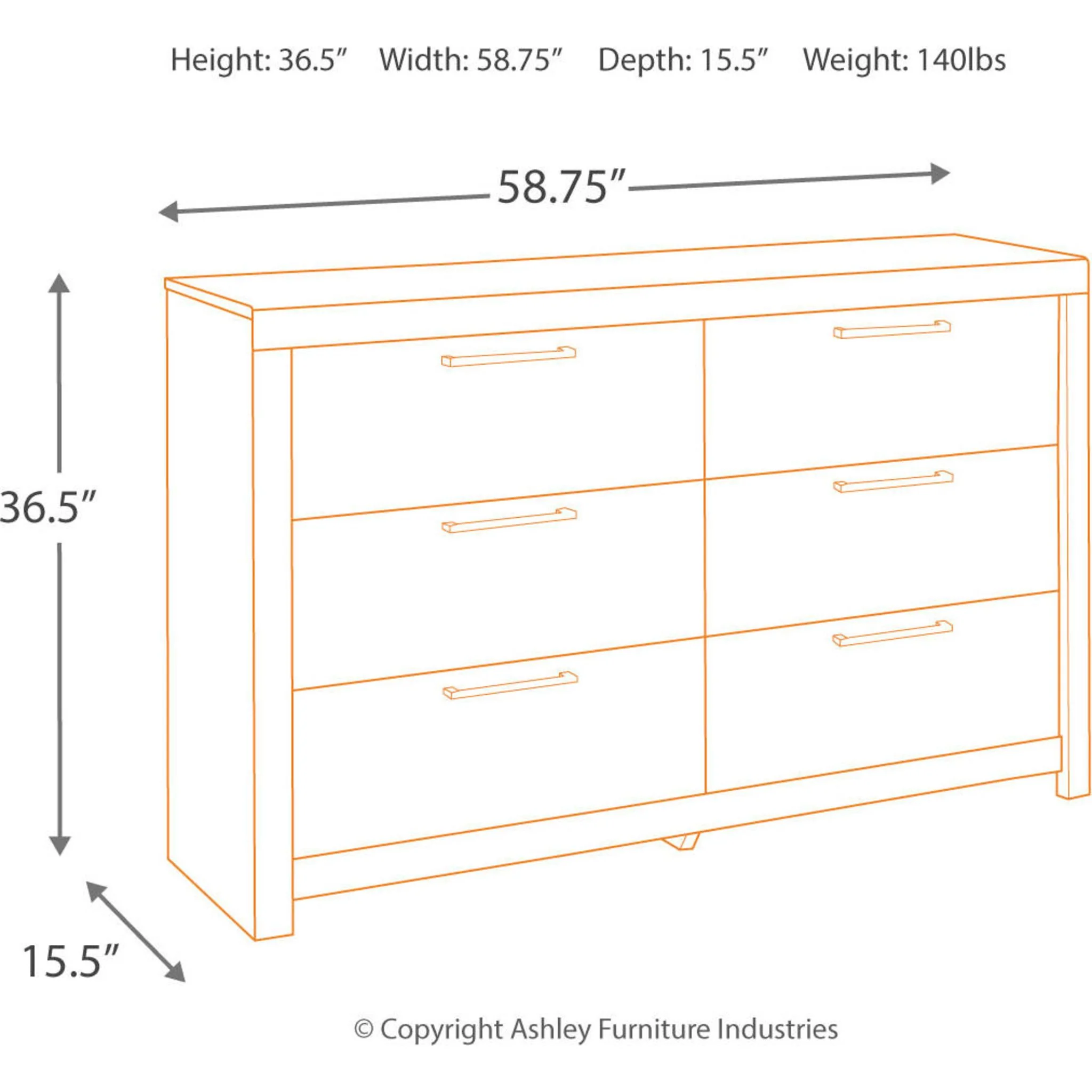 Derekson Dresser - Multi Gray - Image 7