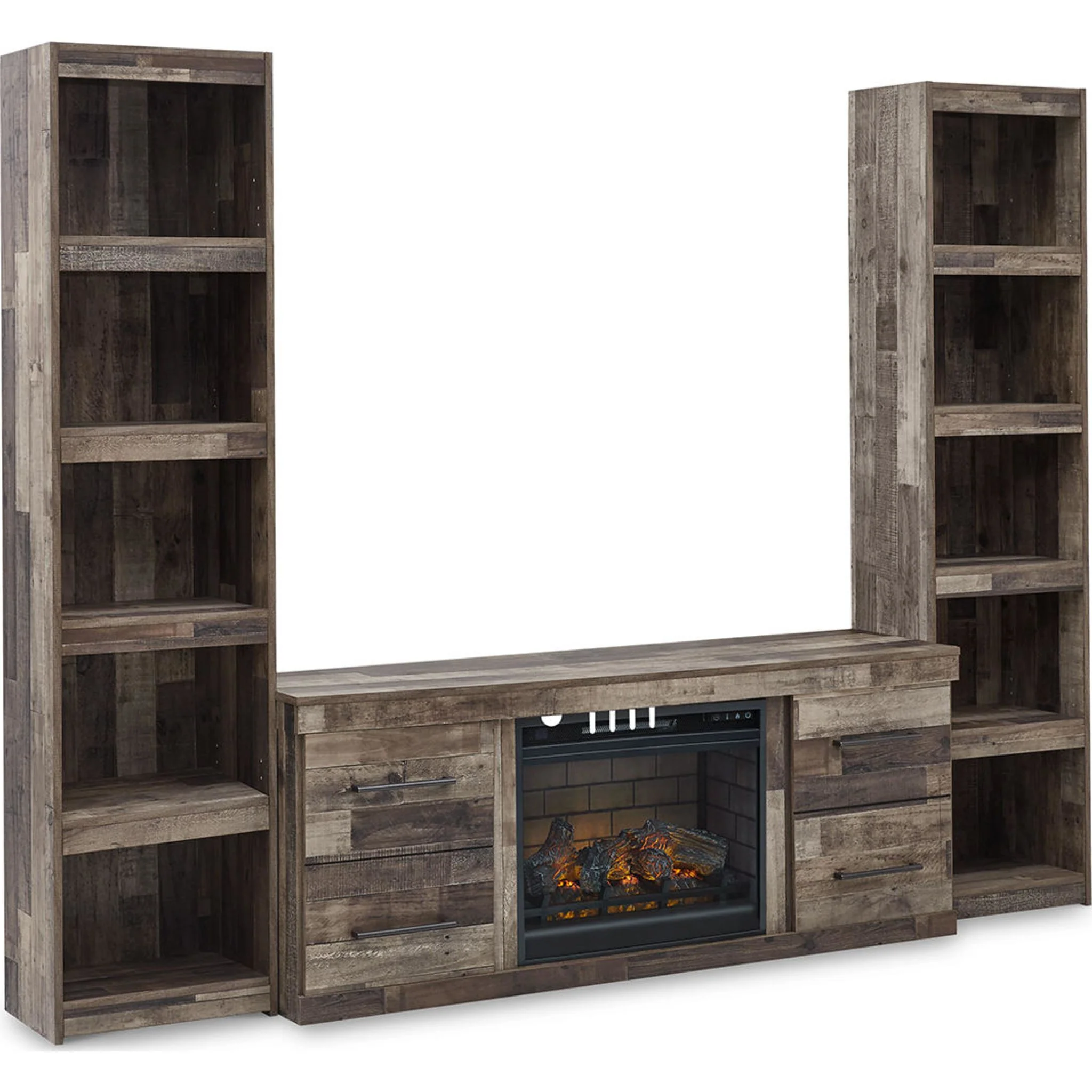 Derekson Entertainment Unit with Fireplace - Multi Gray - Image 3