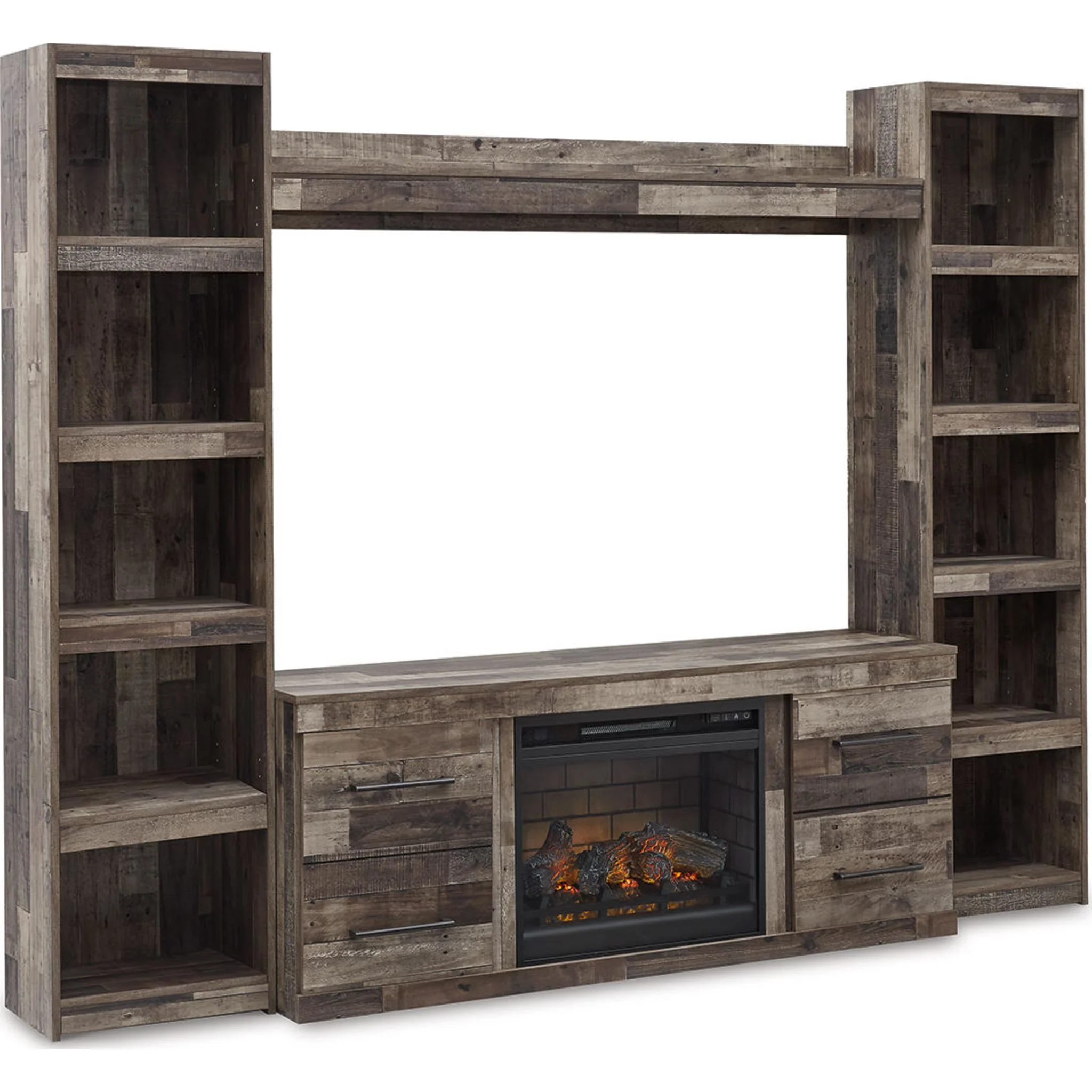 Derekson Entertainment Unit with Fireplace - Multi Gray - Image 3