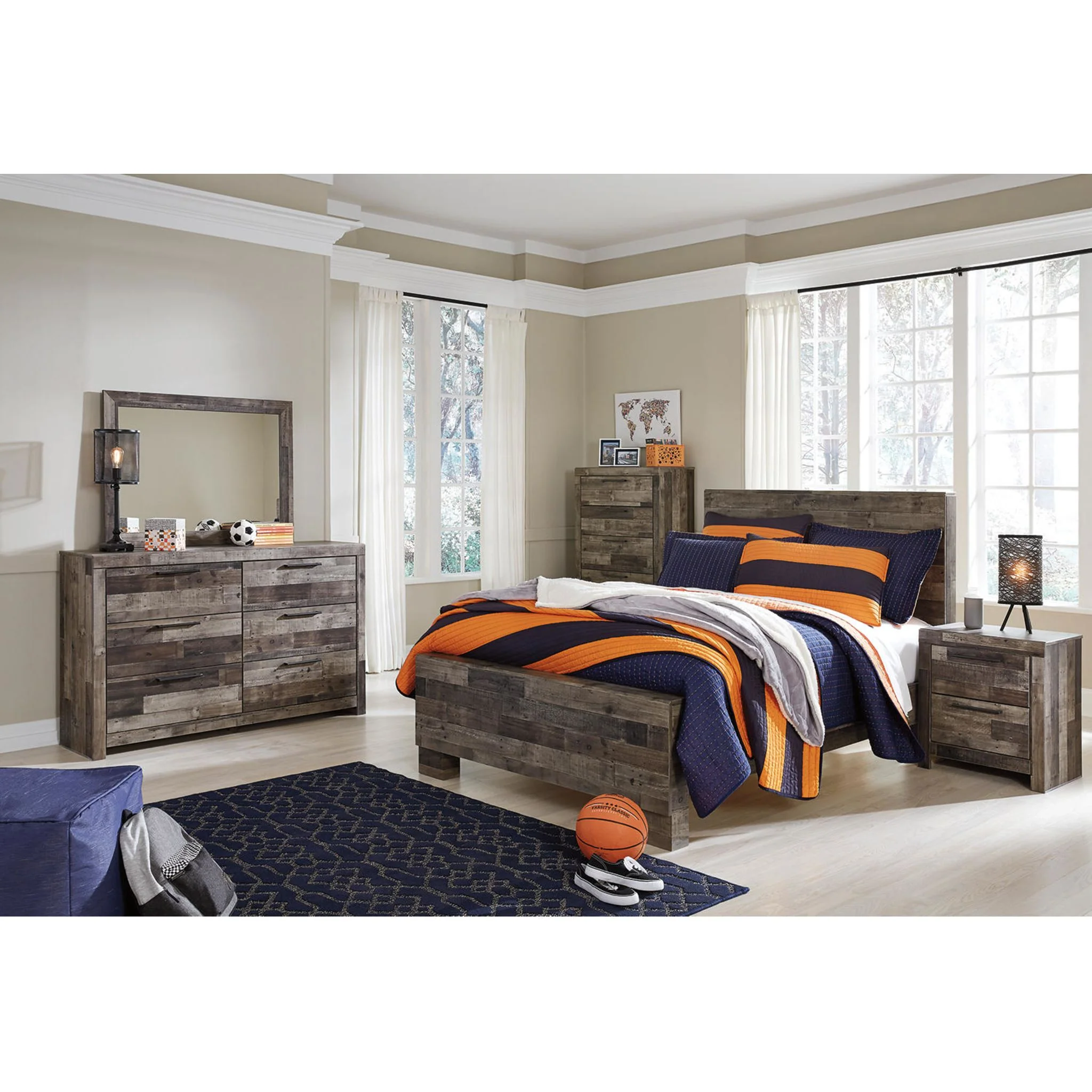 Derekson Panel Bed - Multi Gray - Image 17