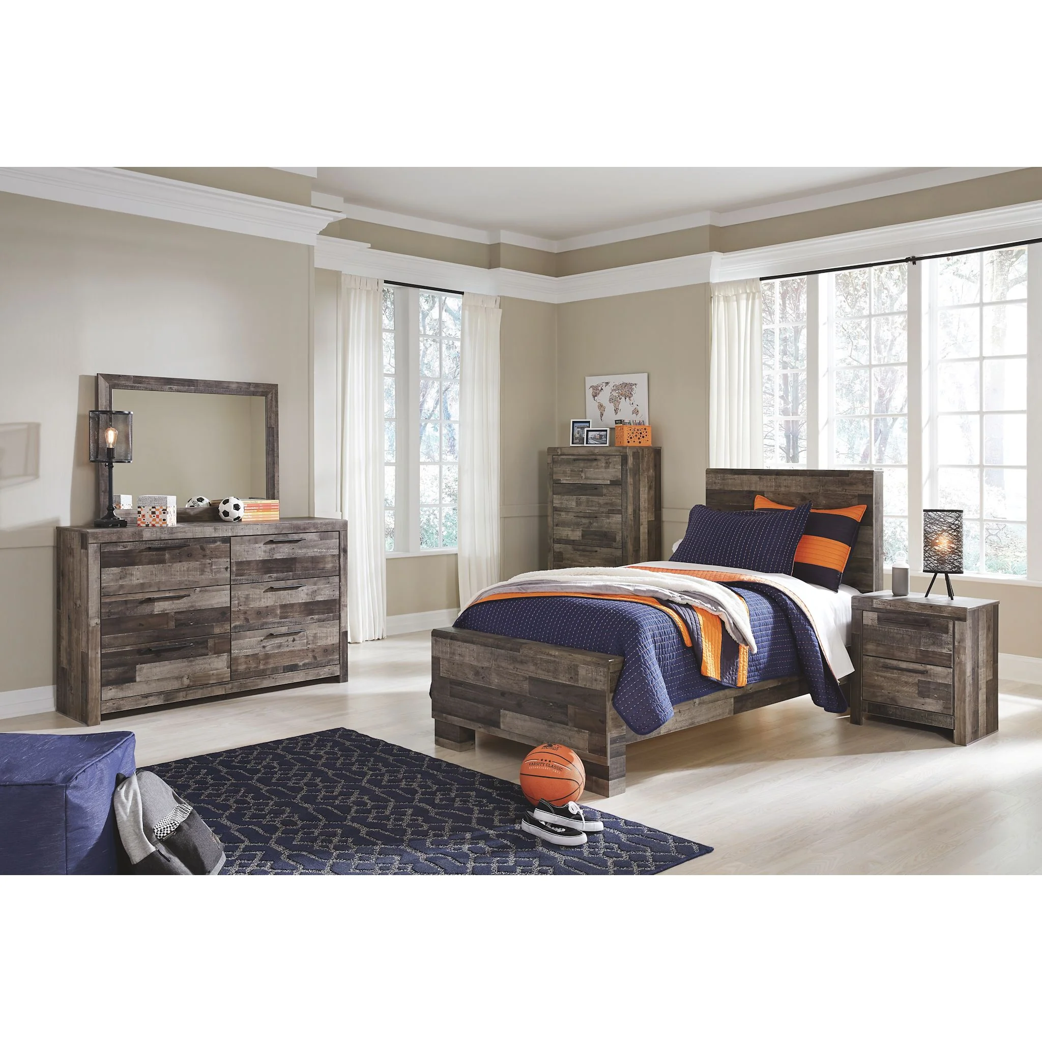 Derekson Panel Bed - Multi Gray - Image 5