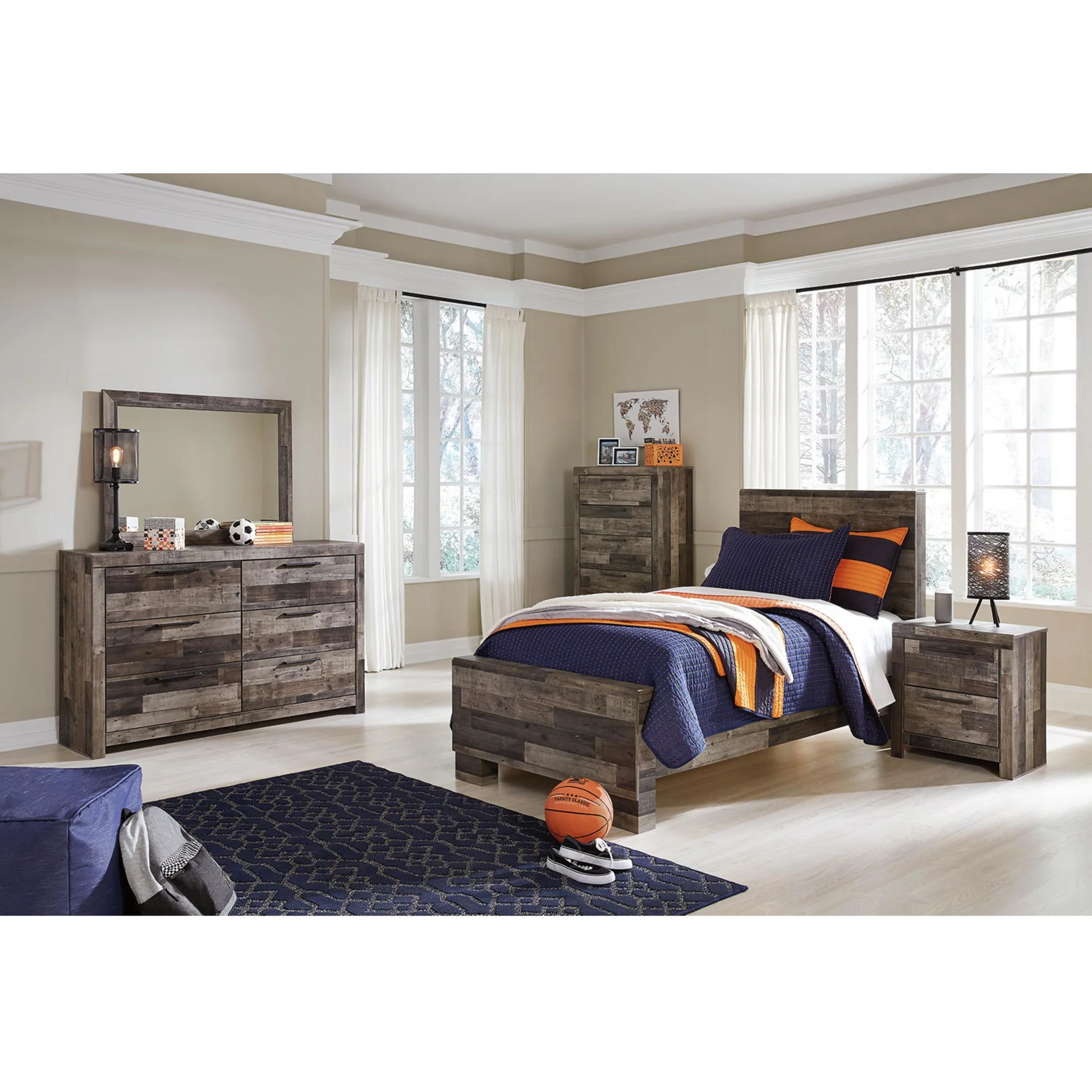 Derekson Panel Bed - Multi Gray - Image 7