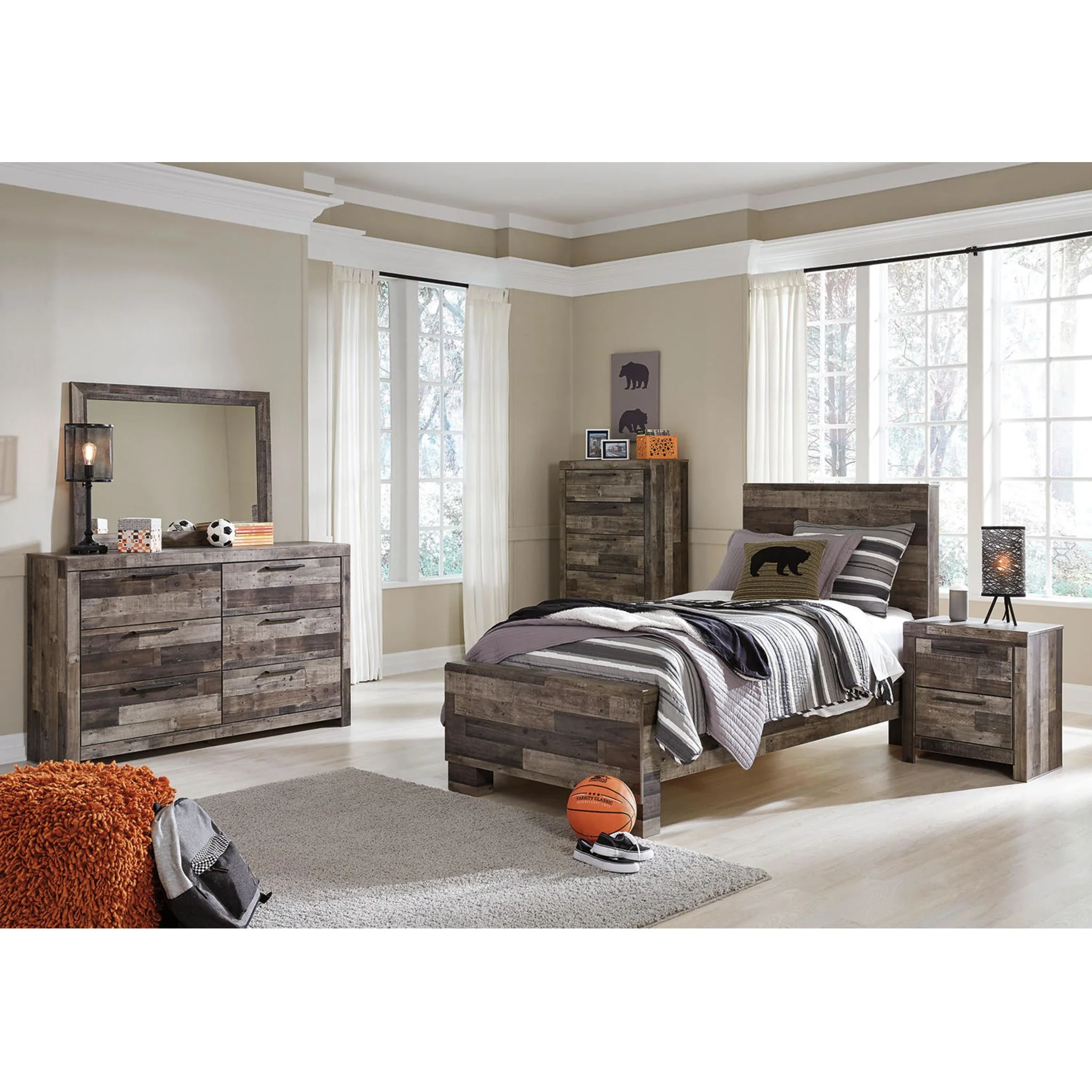 Derekson Panel Bed - Multi Gray - Image 8