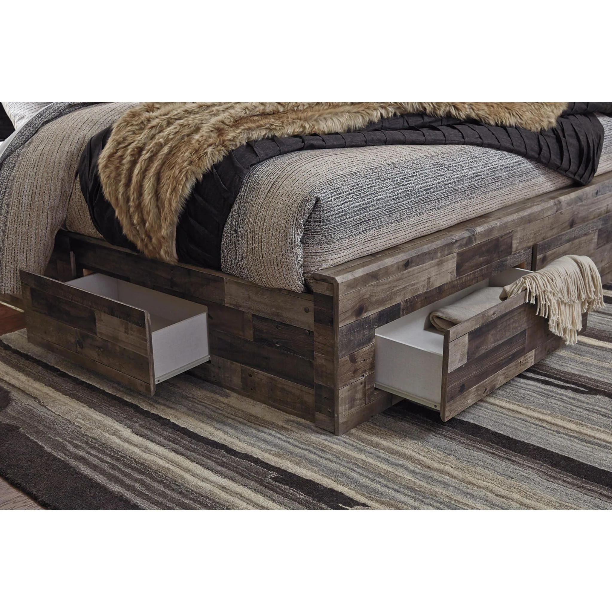 Derekson Panel Bed with 4 Drawer Storage - Multi Gray - Image 10