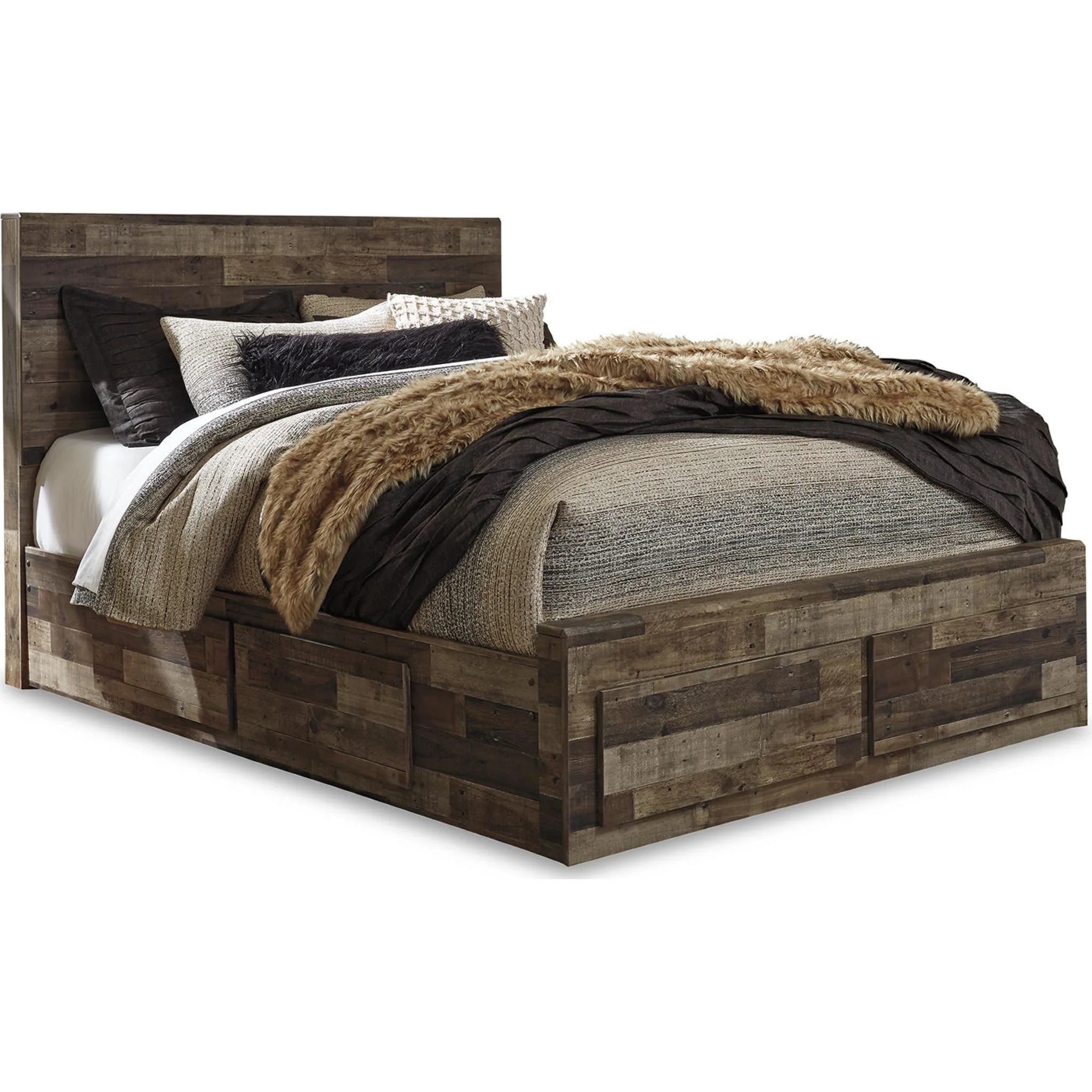 Derekson Panel Bed with 4 Drawer Storage - Multi Gray - Image 13