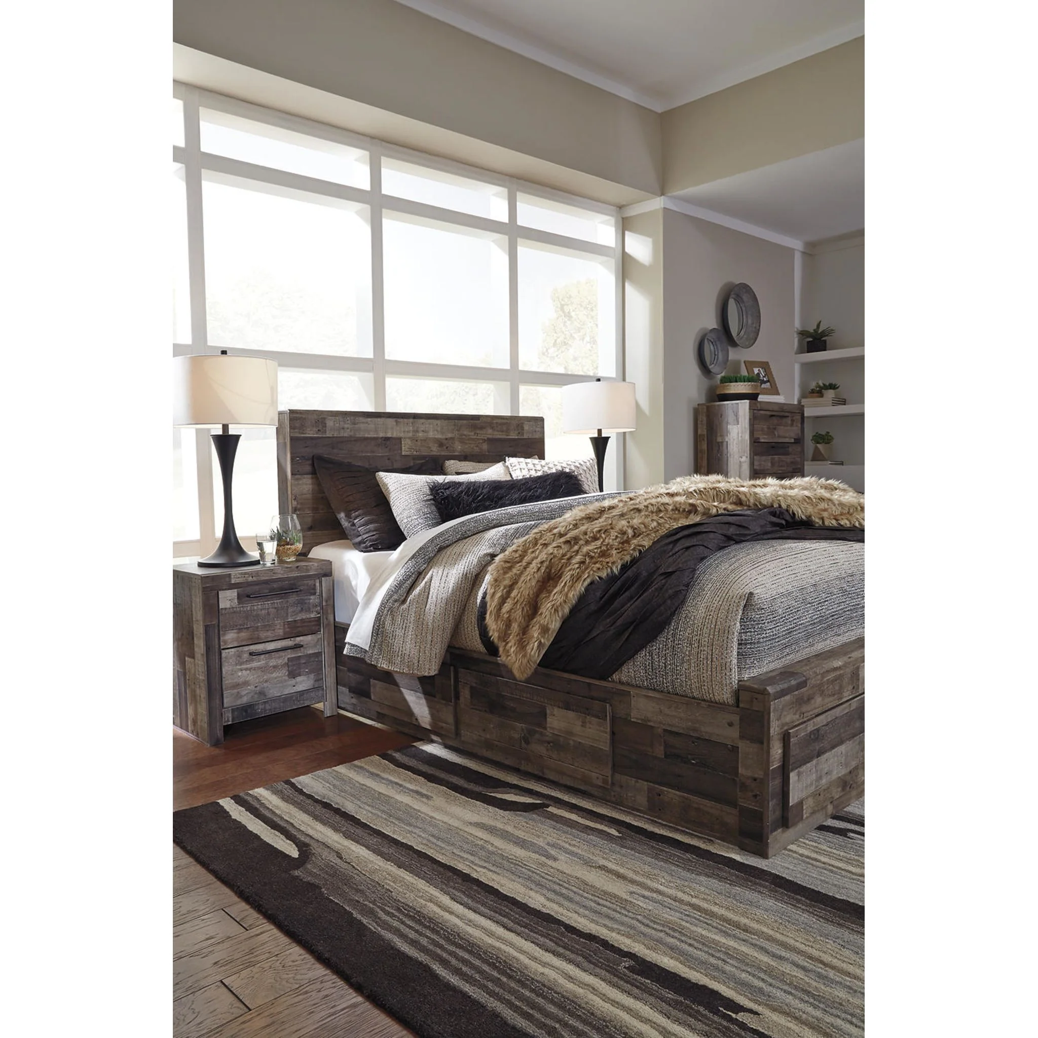 Derekson Panel Bed with 4 Drawer Storage - Multi Gray - Image 15