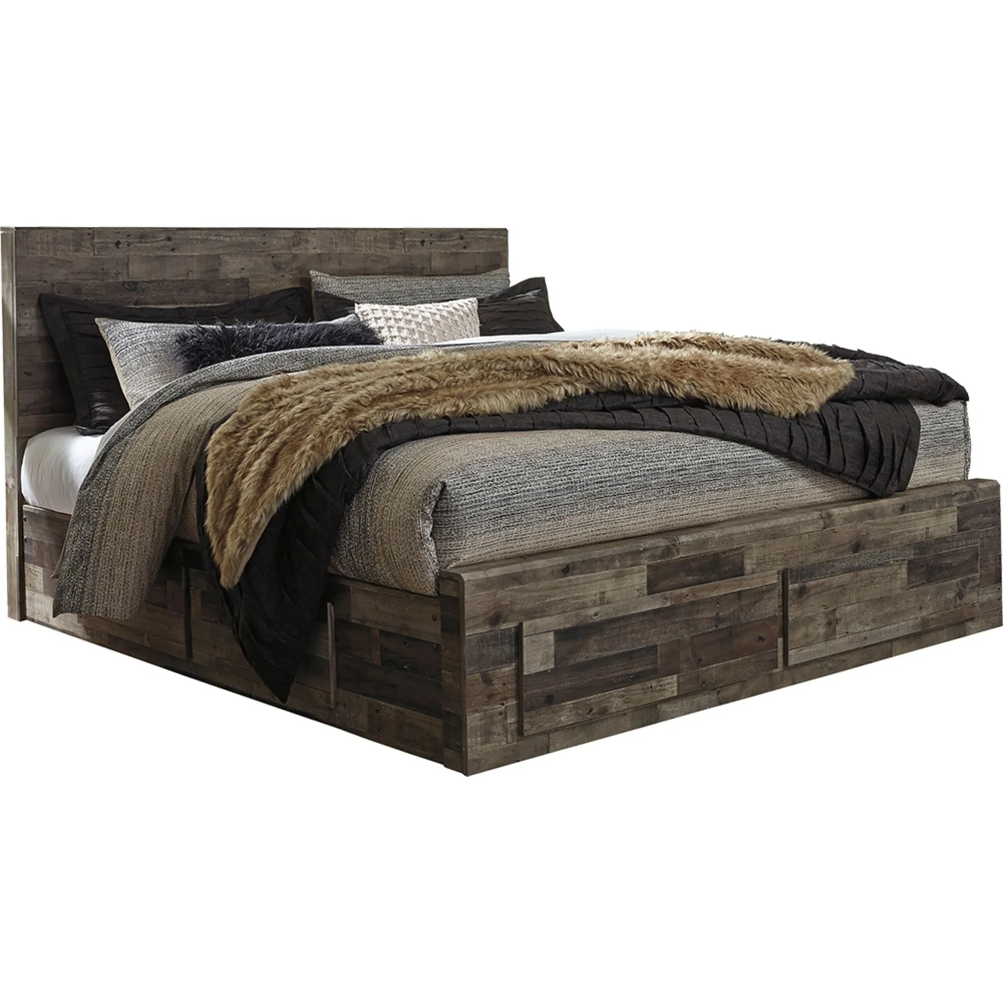Derekson Panel Bed with 4 Drawer Storage - Multi Gray - Image 17