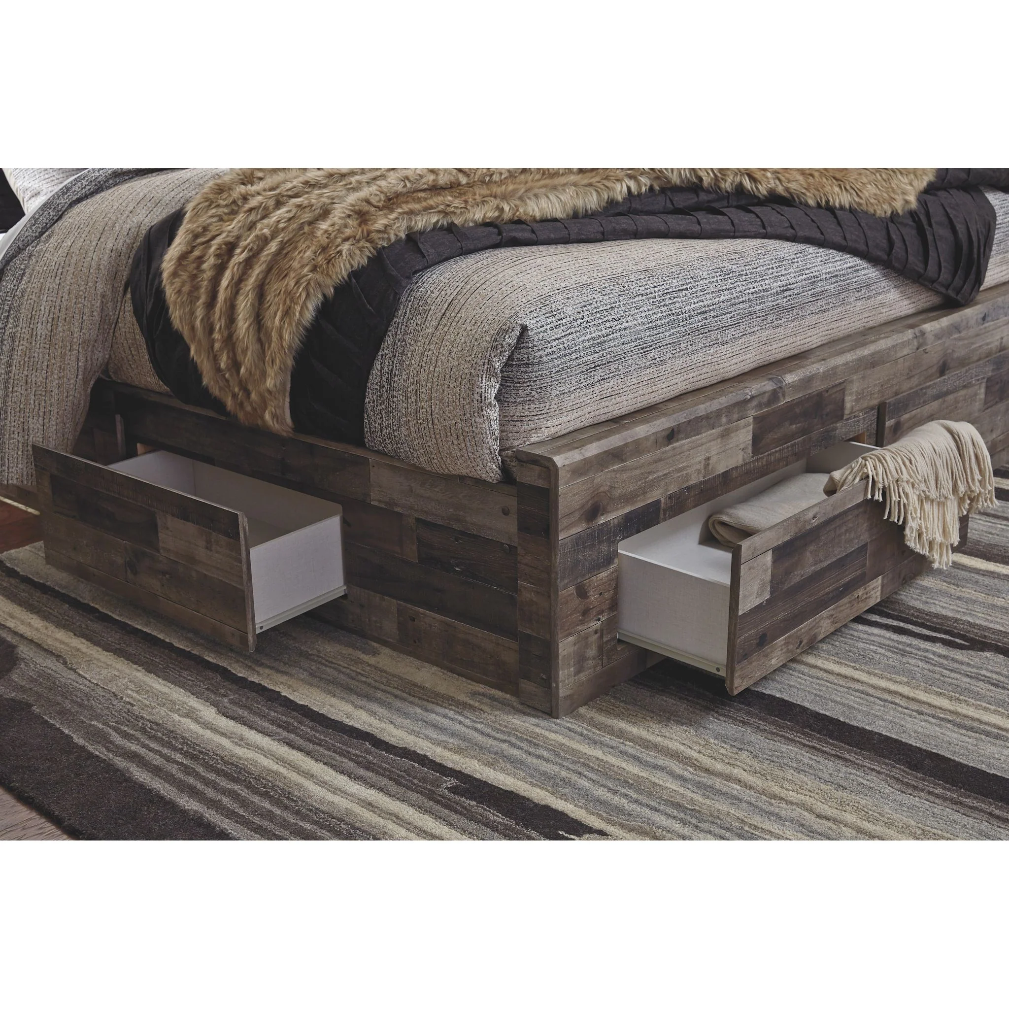 Derekson Panel Bed with 4 Drawer Storage - Multi Gray - Image 21