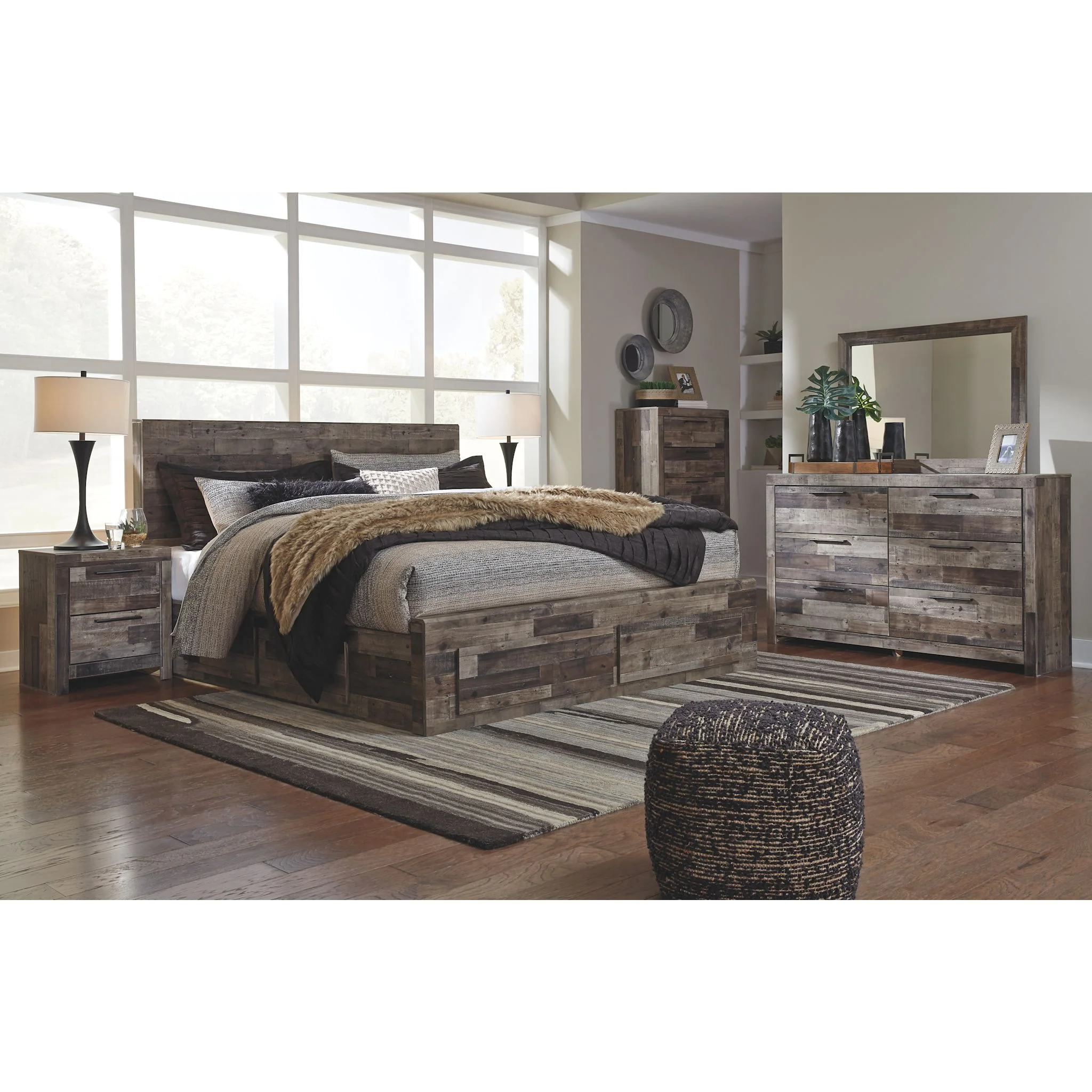 Derekson Panel Bed with 4 Drawer Storage - Multi Gray - Image 22