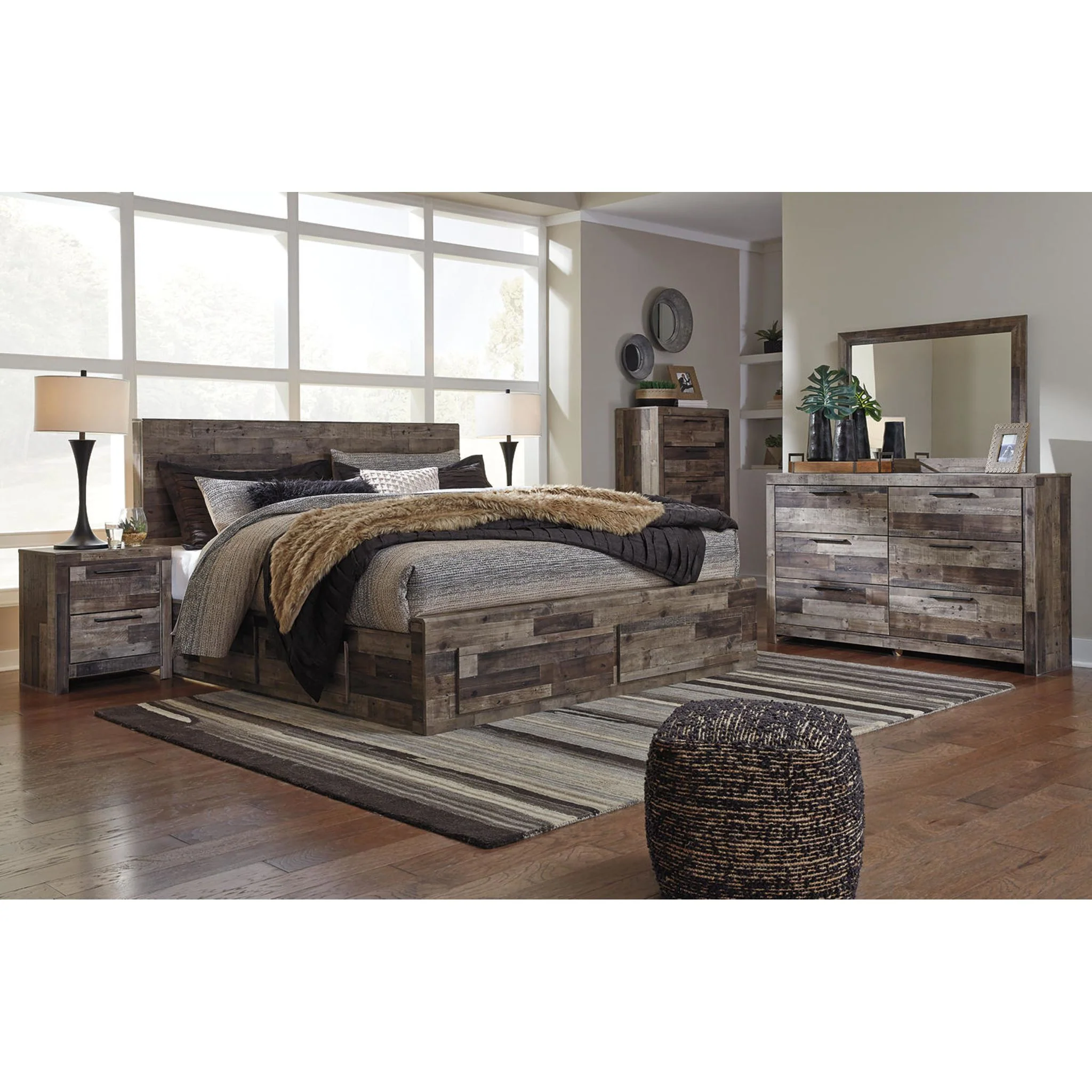 Derekson Panel Bed with 4 Drawer Storage - Multi Gray - Image 24