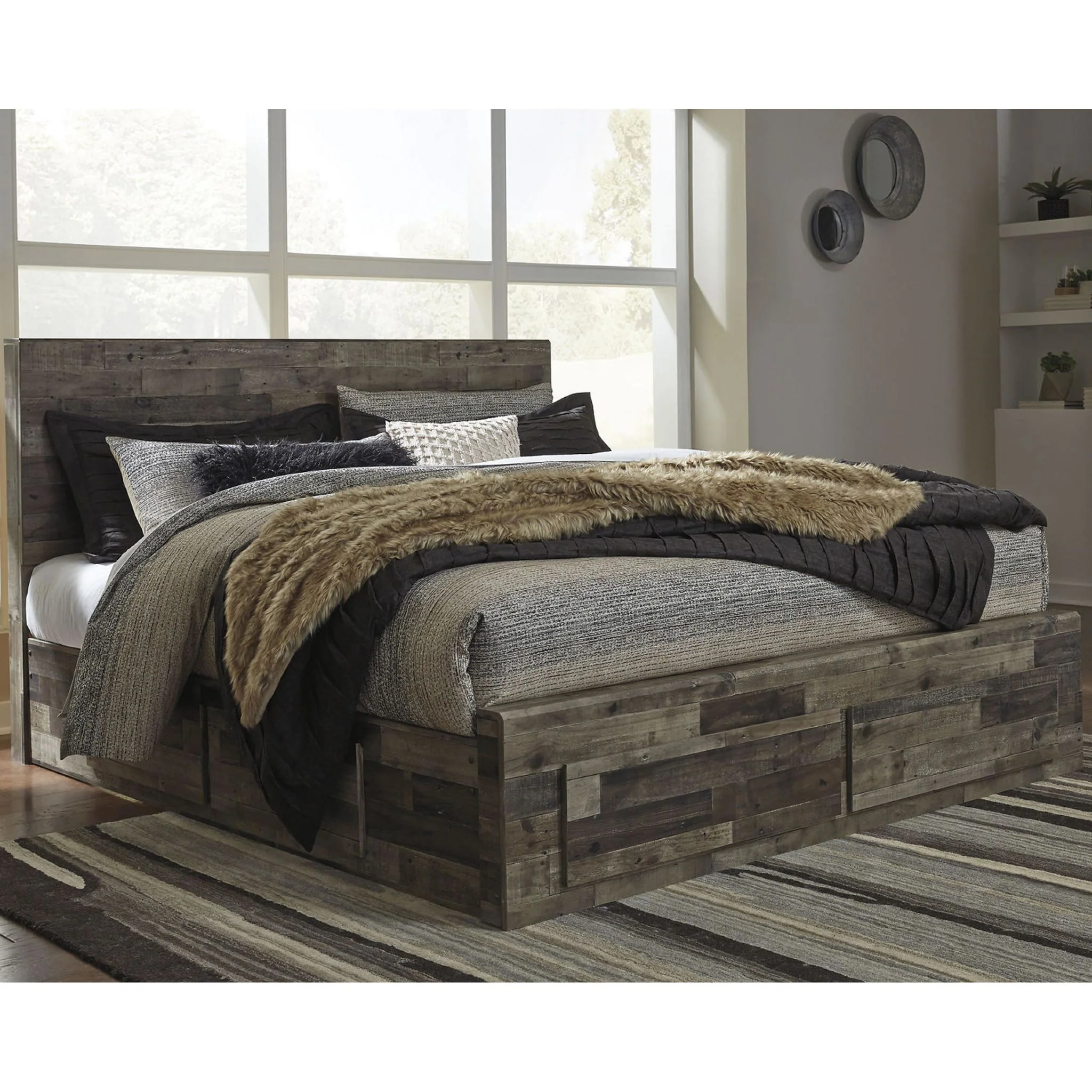 Derekson Panel Bed with 4 Drawer Storage - Multi Gray - Image 28