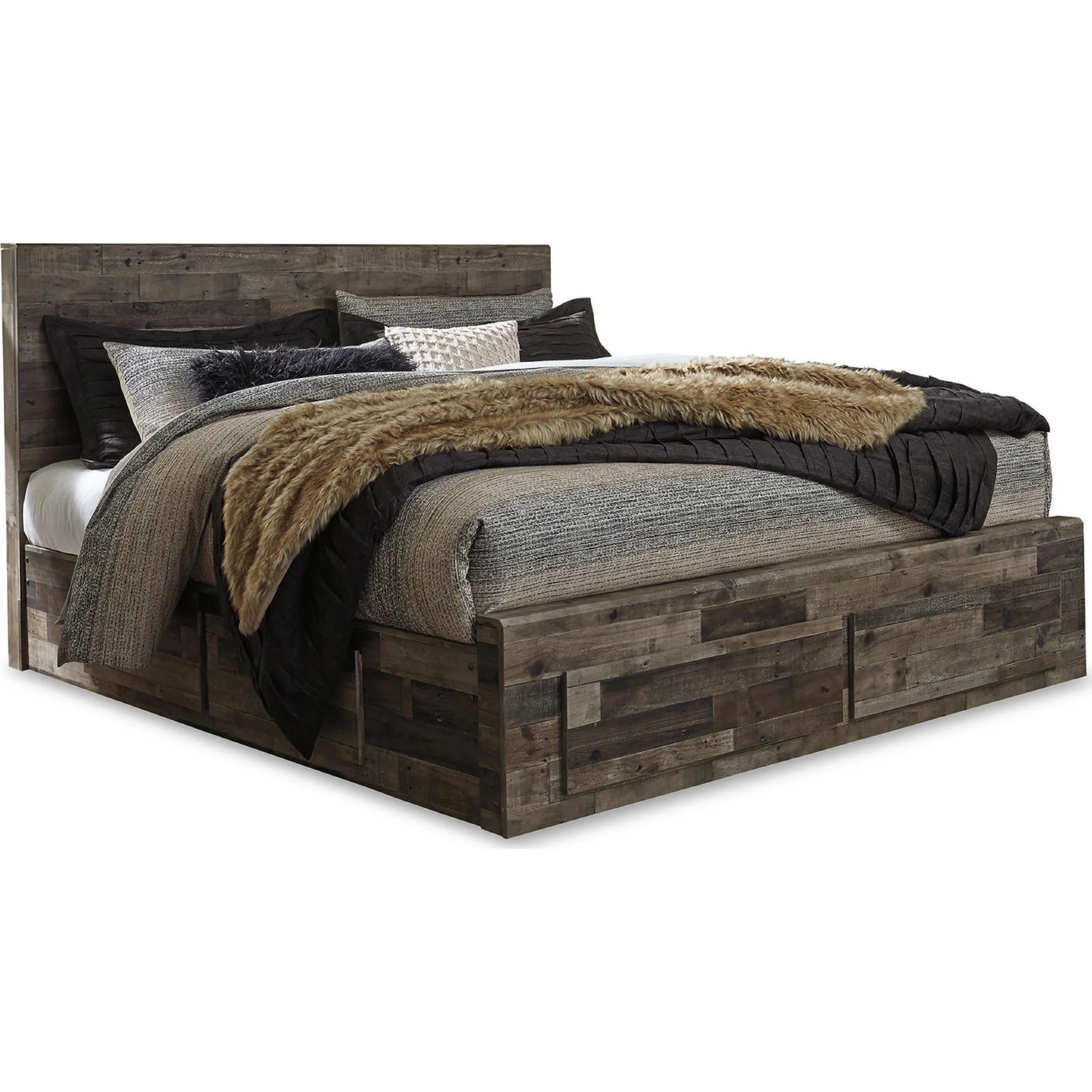Derekson Panel Bed with 4 Drawer Storage - Multi Gray - Image 29