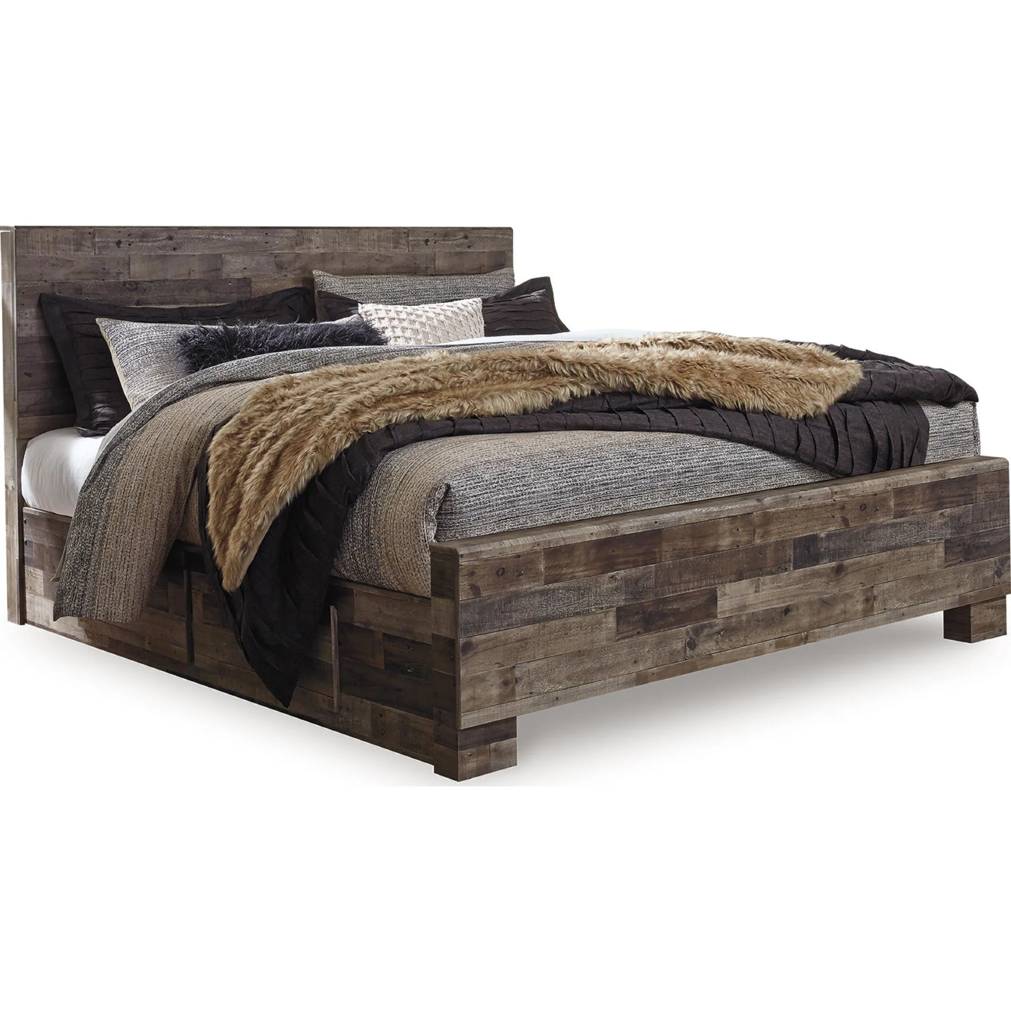 Derekson Panel Bed with 4 Drawer Storage - Multi Gray - Image 11