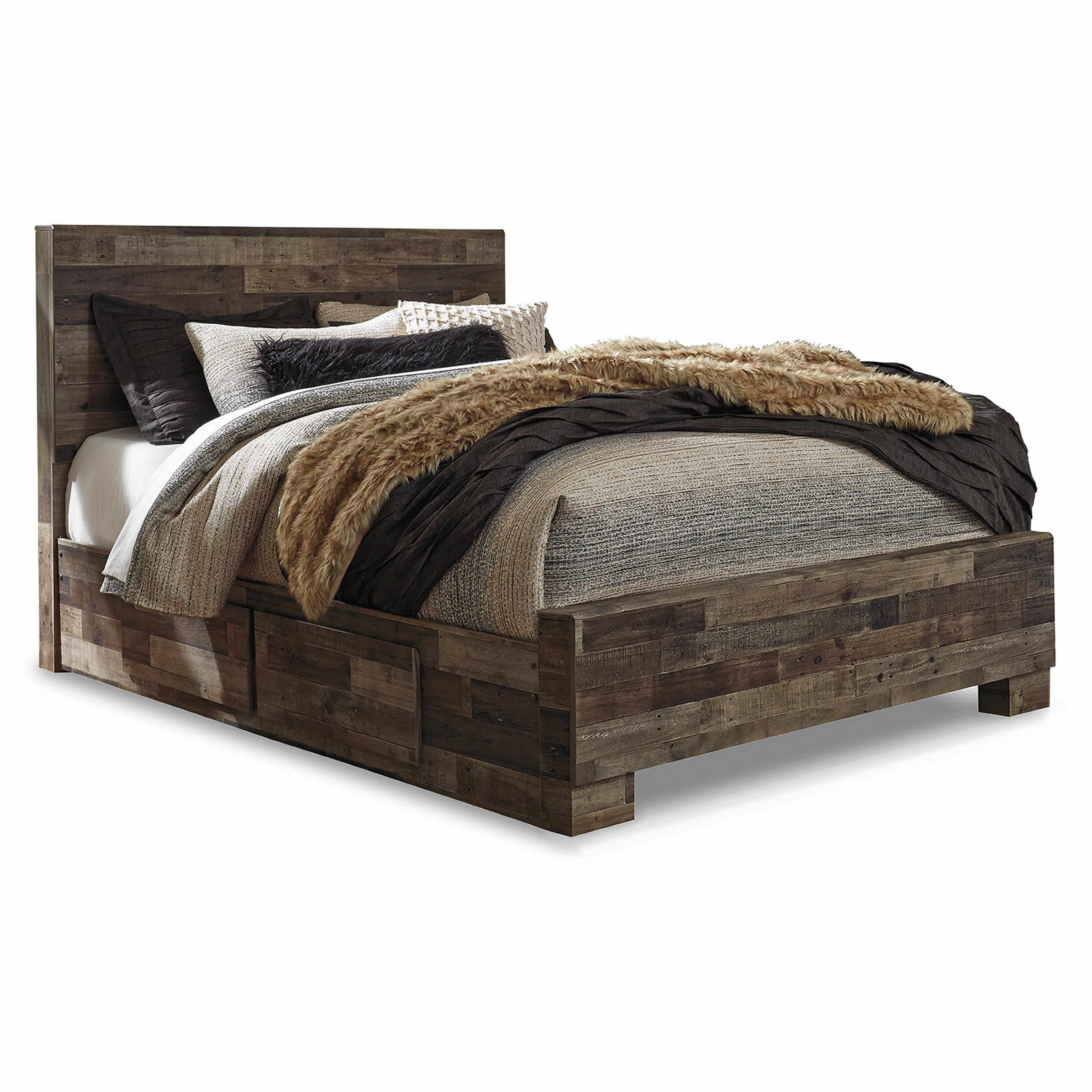 Derekson Panel Bed with 4 Drawer Storage - Multi Gray - Image 5
