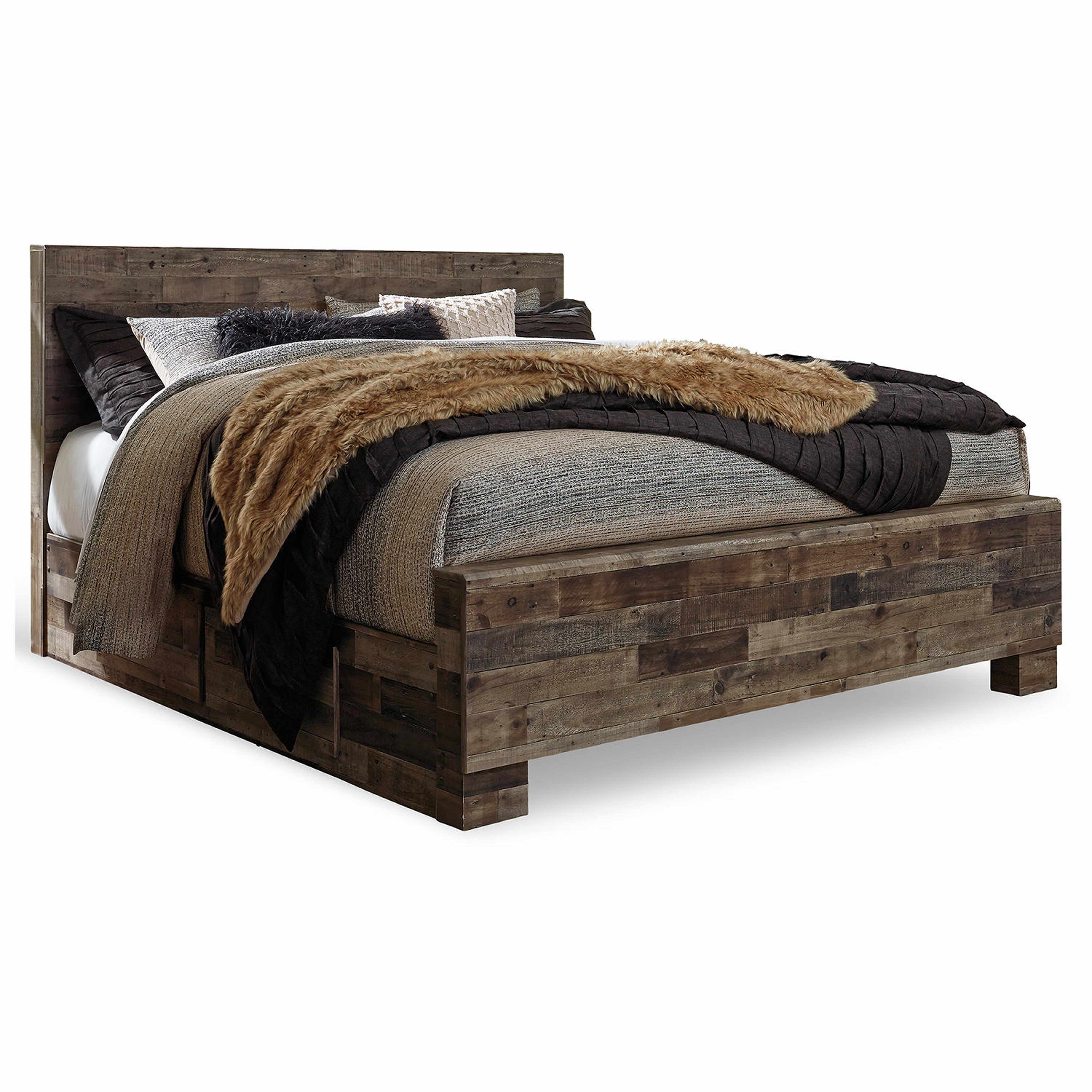 Derekson Panel Bed with 4 Drawer Storage - Multi Gray - Image 7