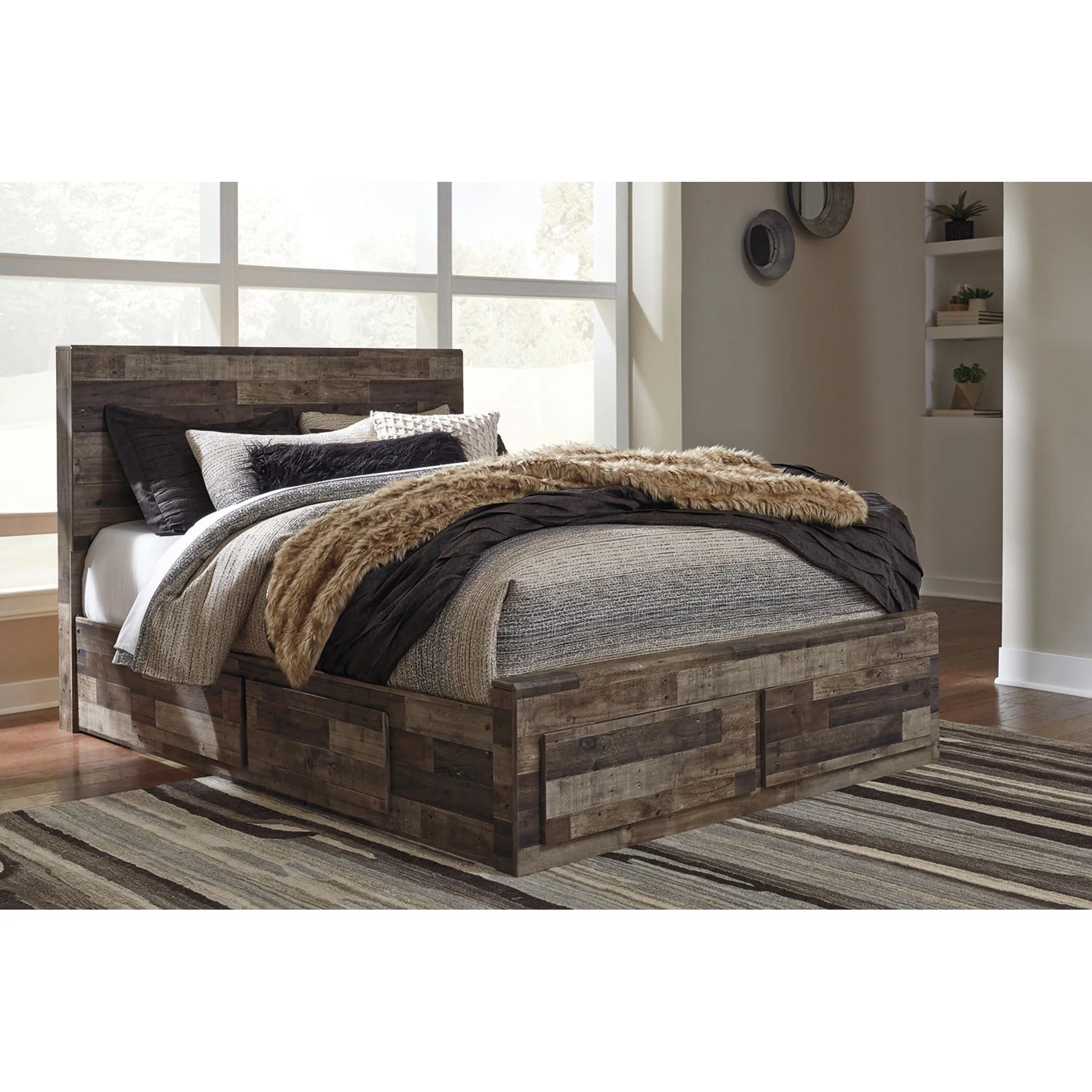 Derekson Panel Bed with 6 Drawer Storage - Multi Gray - Image 13