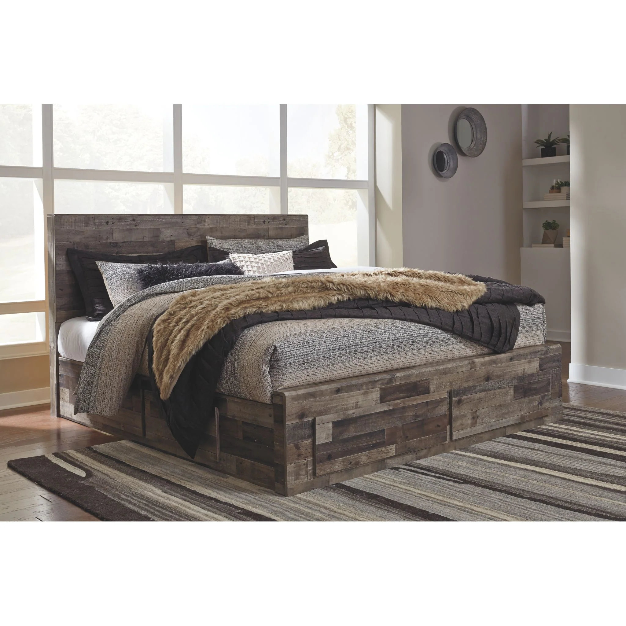 Derekson Panel Bed with 6 Drawer Storage - Multi Gray - Image 16