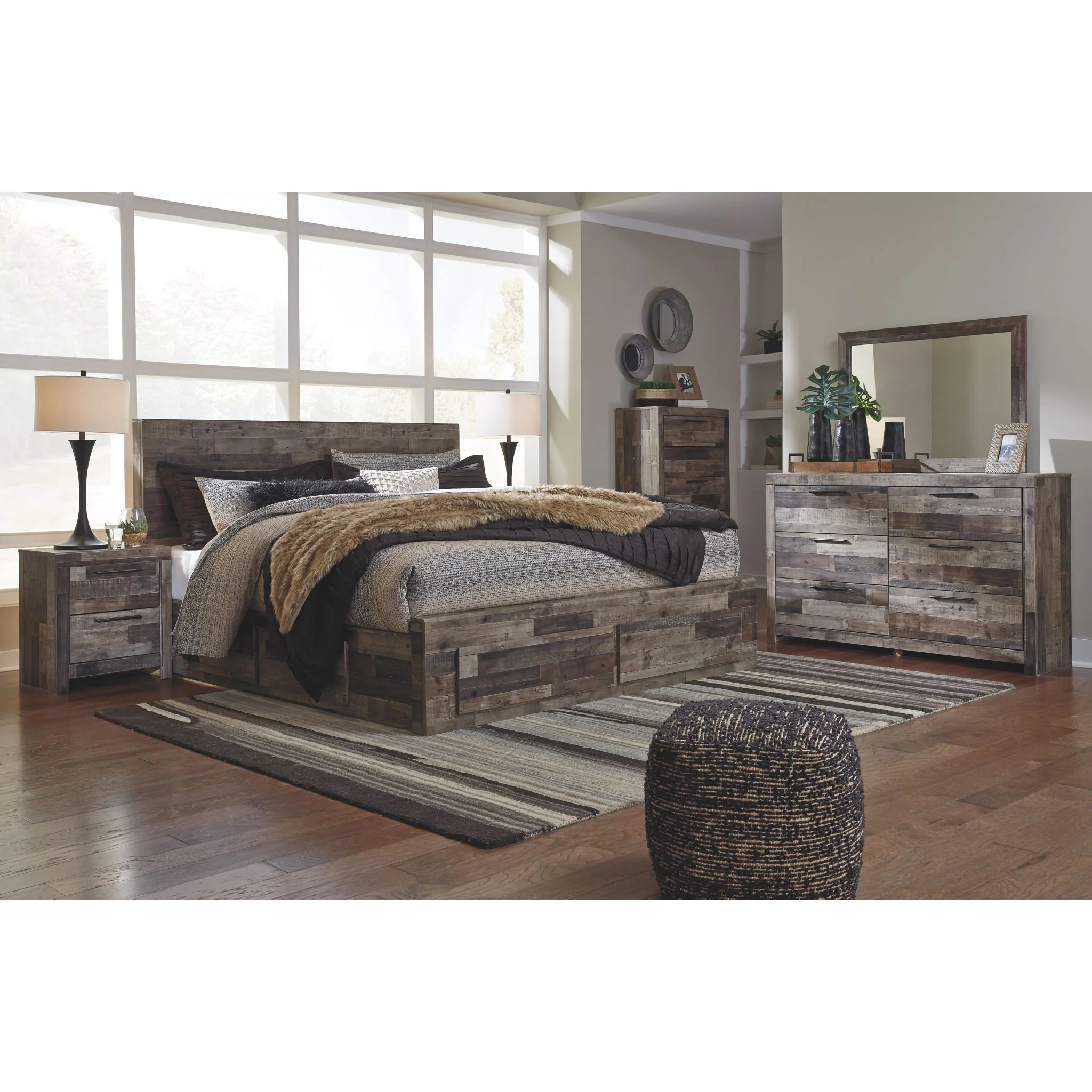 Derekson Panel Bed with 6 Drawer Storage - Multi Gray - Image 20
