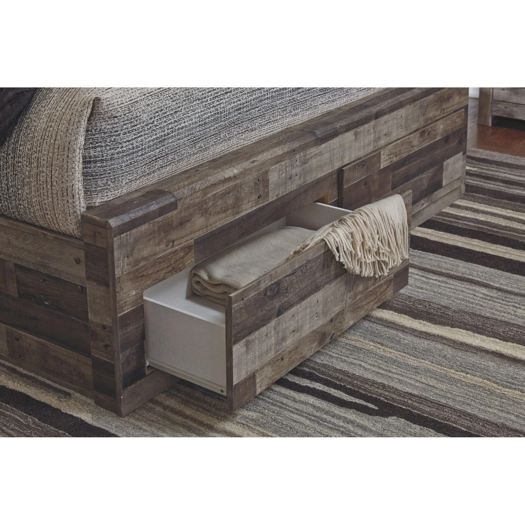 Derekson Panel Bed with 6 Drawer Storage - Multi Gray - Image 4