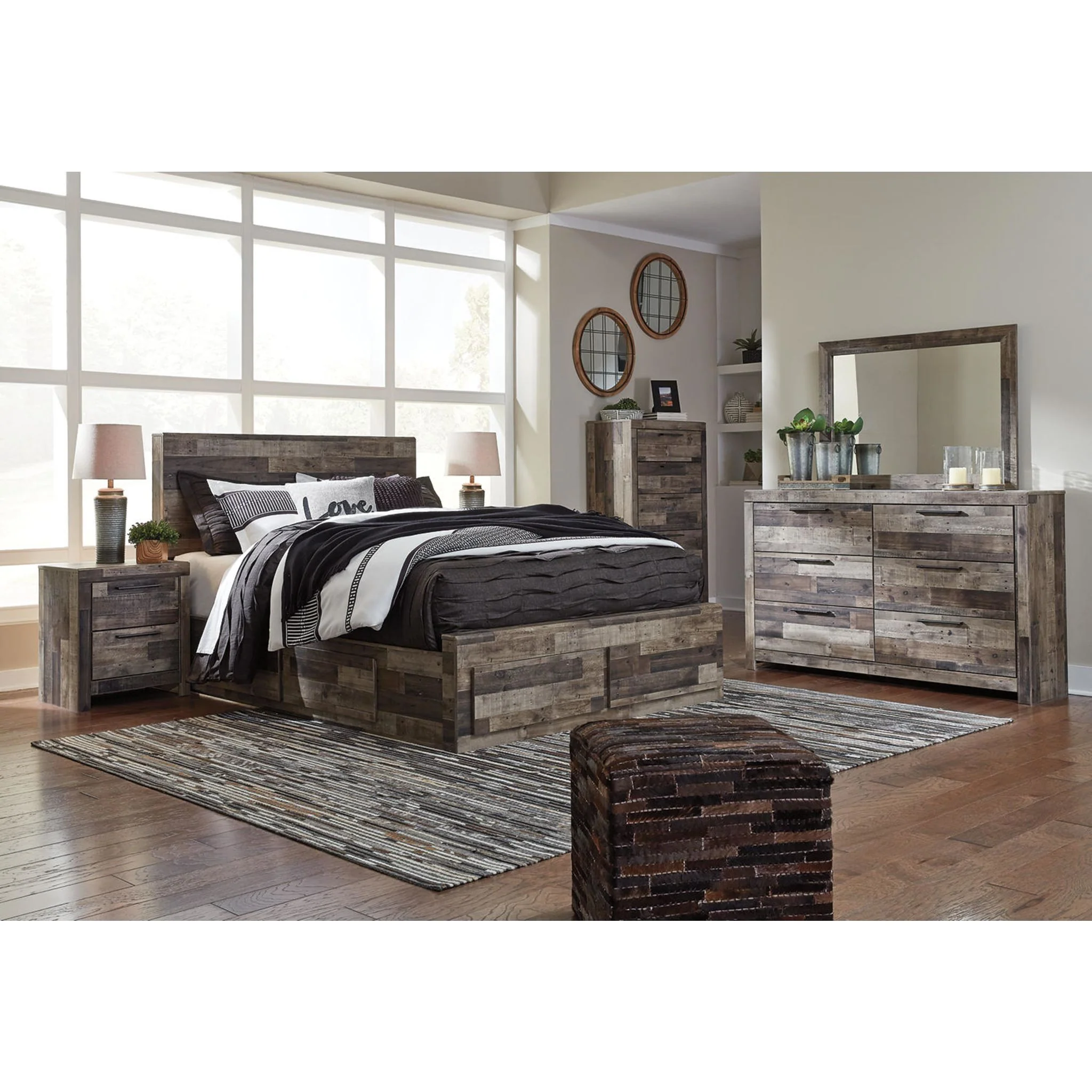 Derekson Panel Bed with 6 Drawer Storage - Multi Gray - Image 9