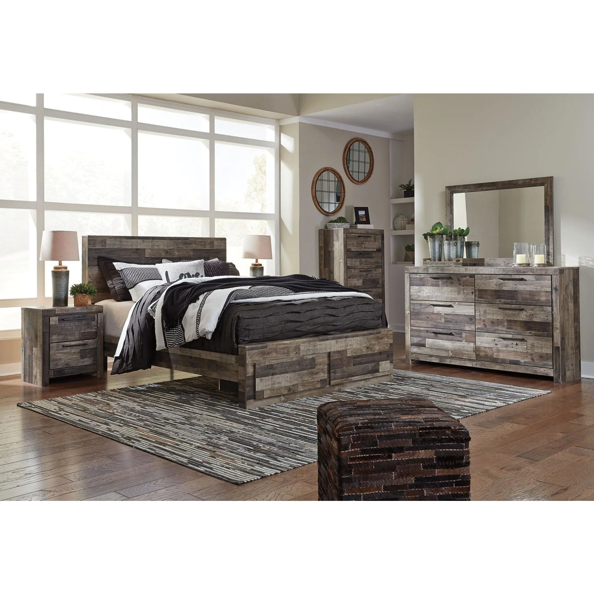 Derekson Panel Bed with Footboard Storage - Multi Gray - Image 15