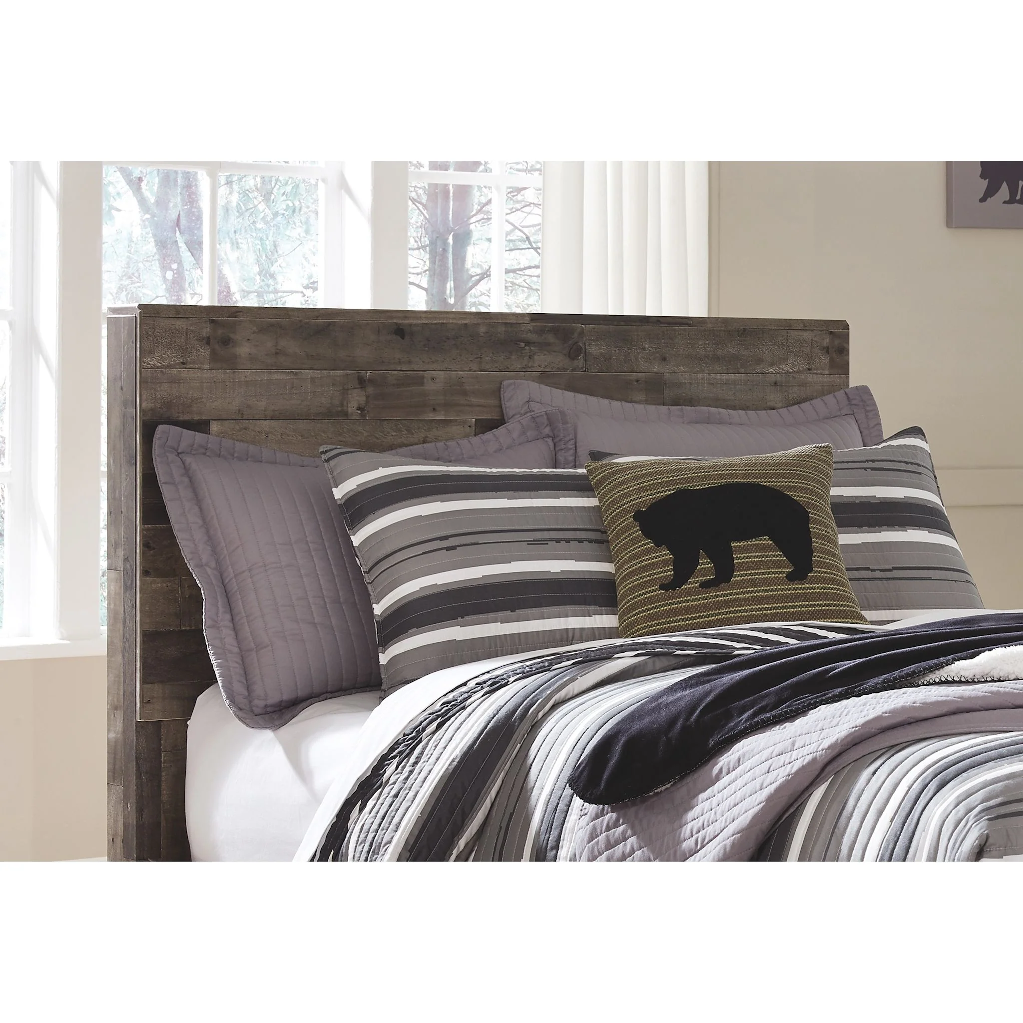 Derekson Panel Headboard - Multi Gray - Image 10