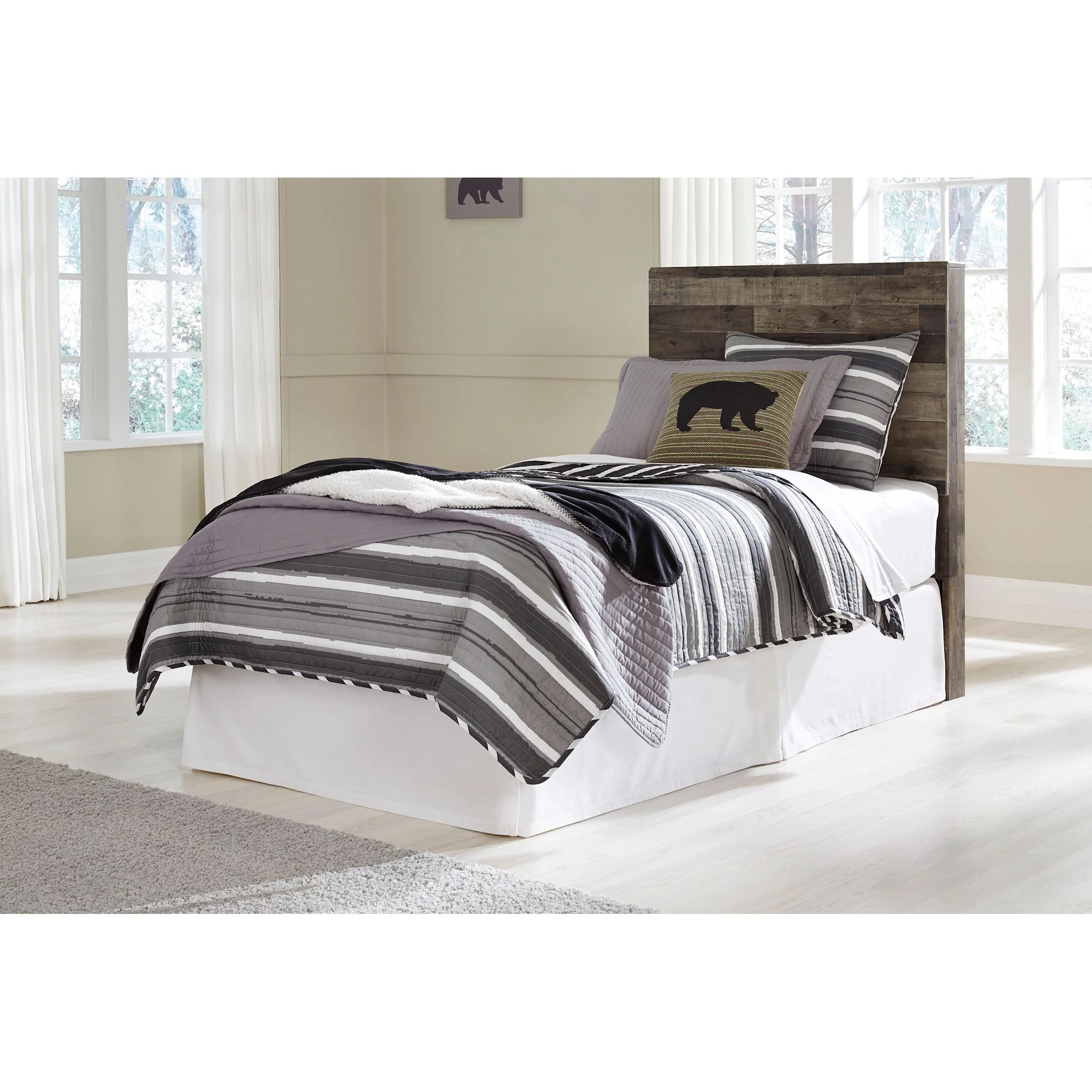 Derekson Panel Headboard - Multi Gray - Image 2
