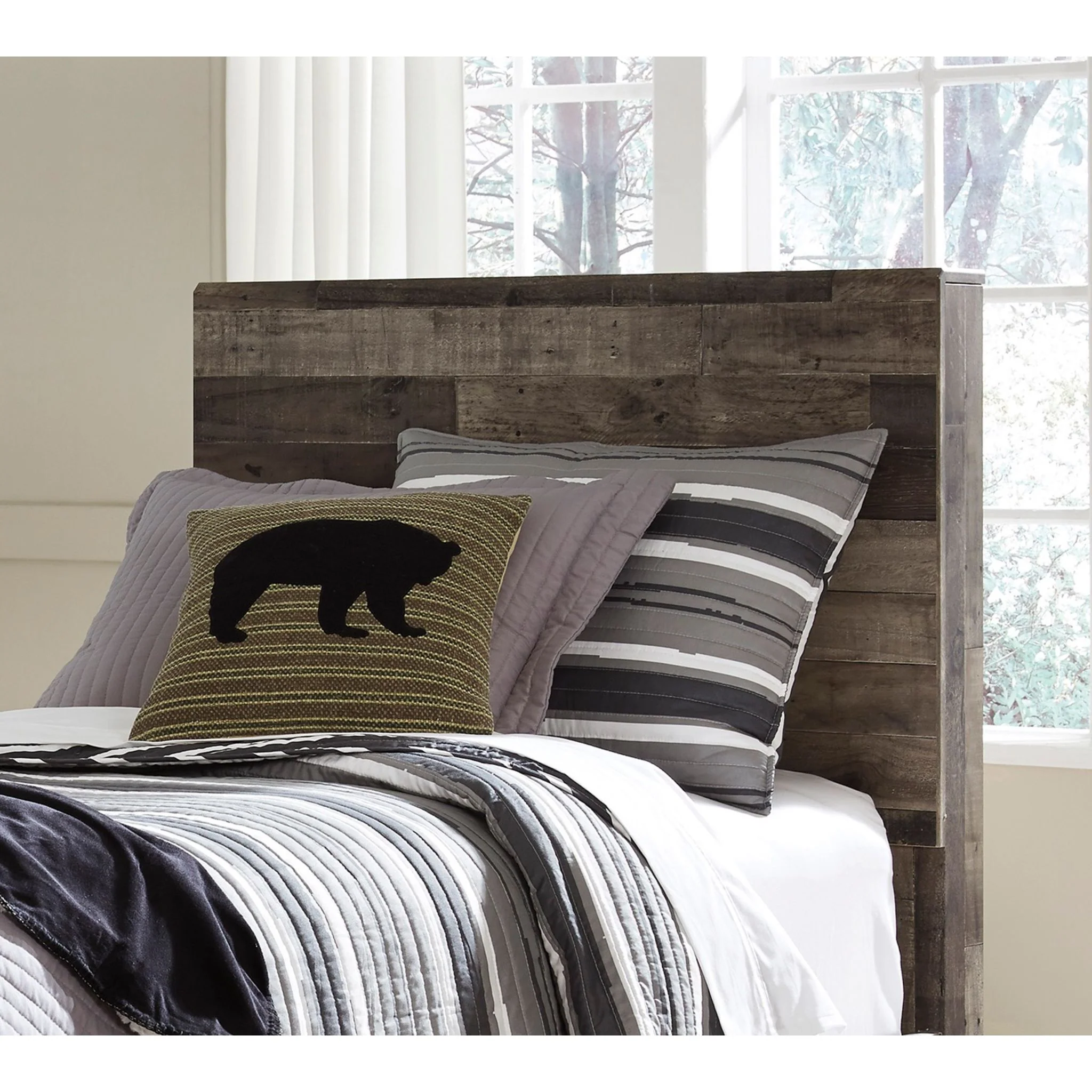 Derekson Panel Headboard - Multi Gray - Image 3