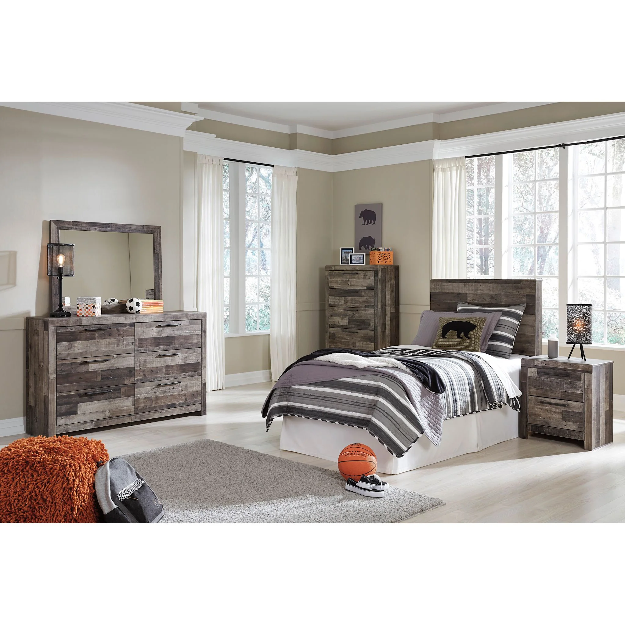 Derekson Panel Headboard - Multi Gray - Image 4
