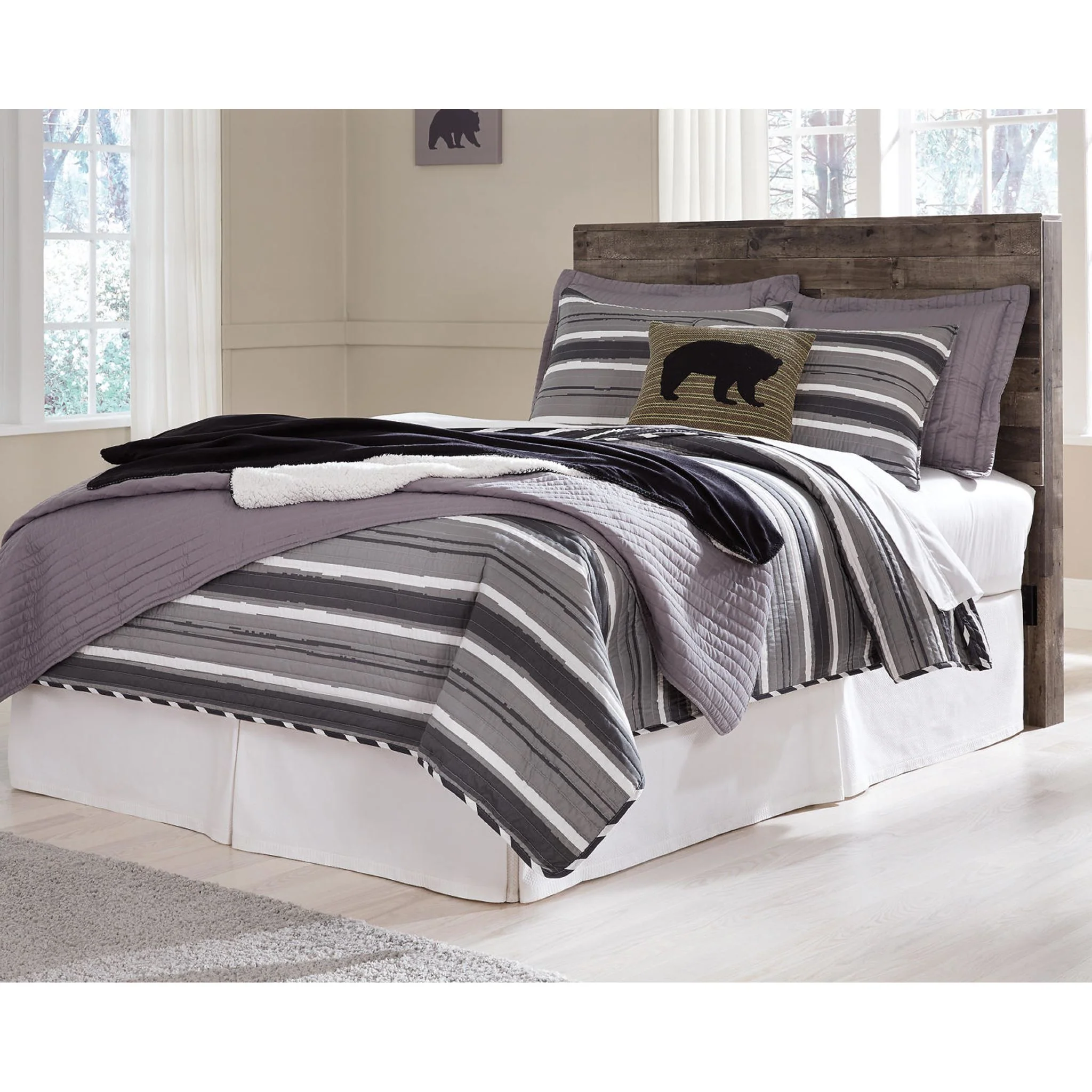 Derekson Panel Headboard - Multi Gray - Image 9