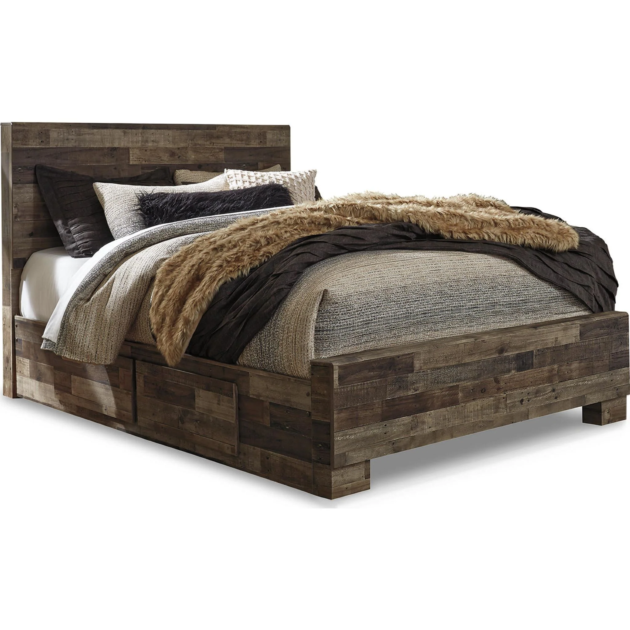 Derekson Queen Panel Bed with 2 Drawer Storage - Image 5