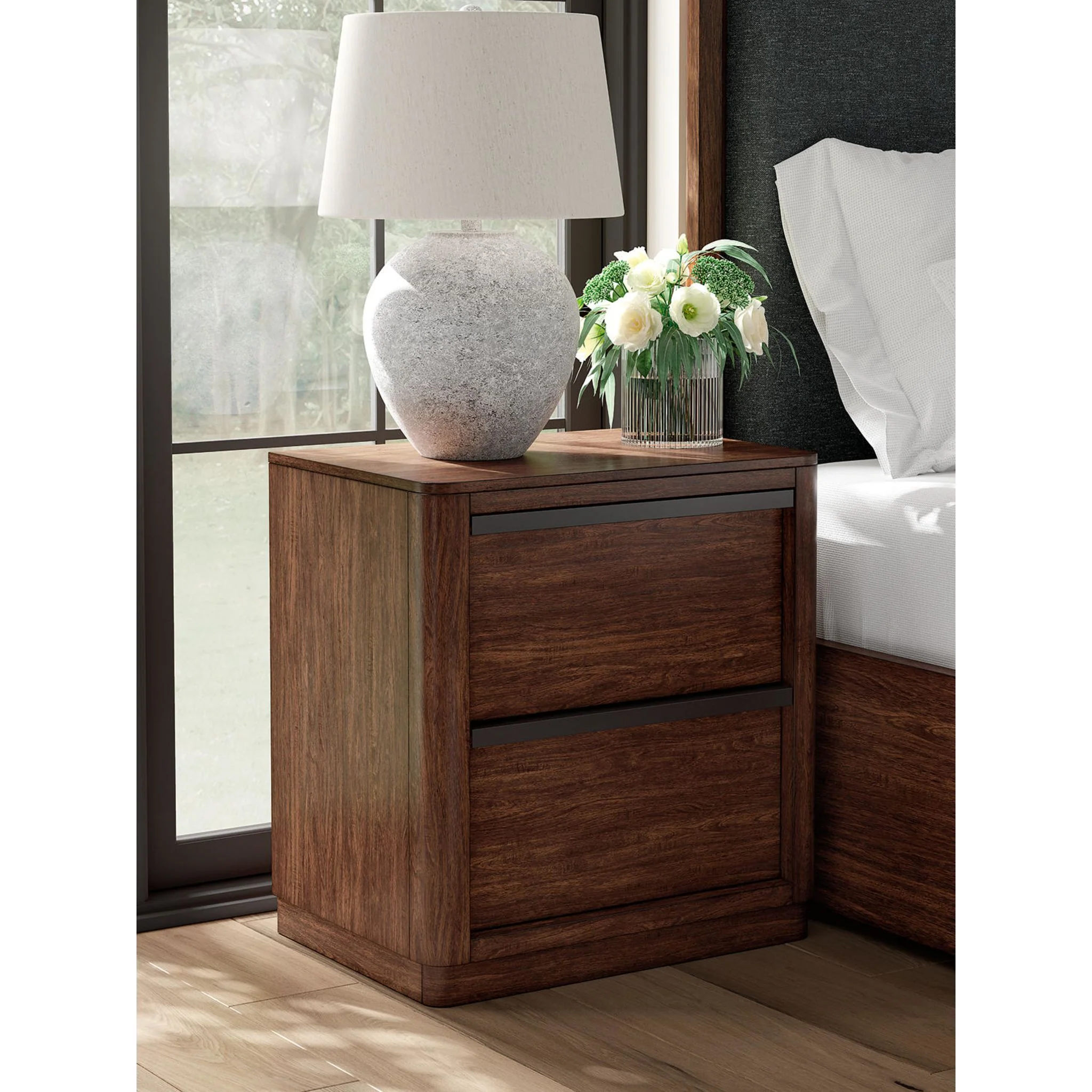 Dilenno 6 Piece Queen Canopy Bedroom - Dark Brown - Image 15