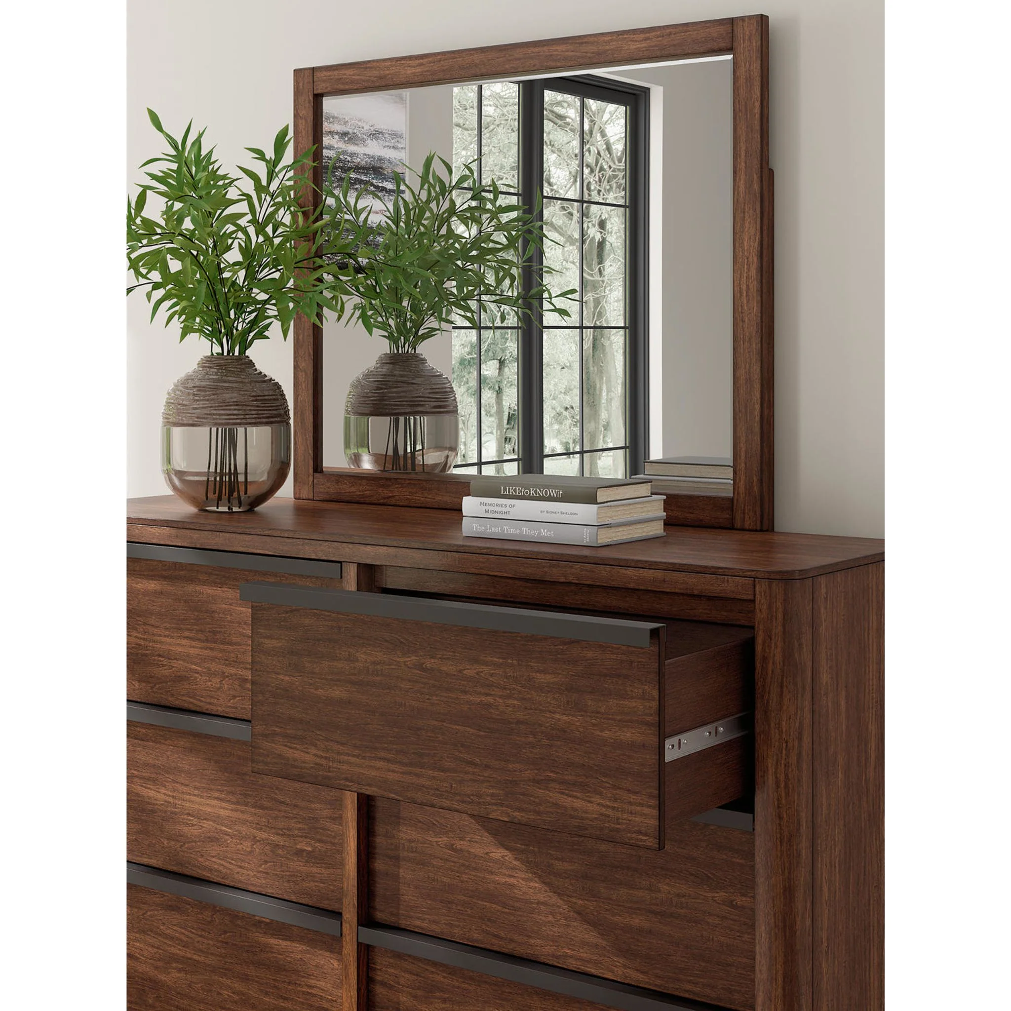 Dilenno 6 Piece Queen Canopy Bedroom - Dark Brown - Image 4