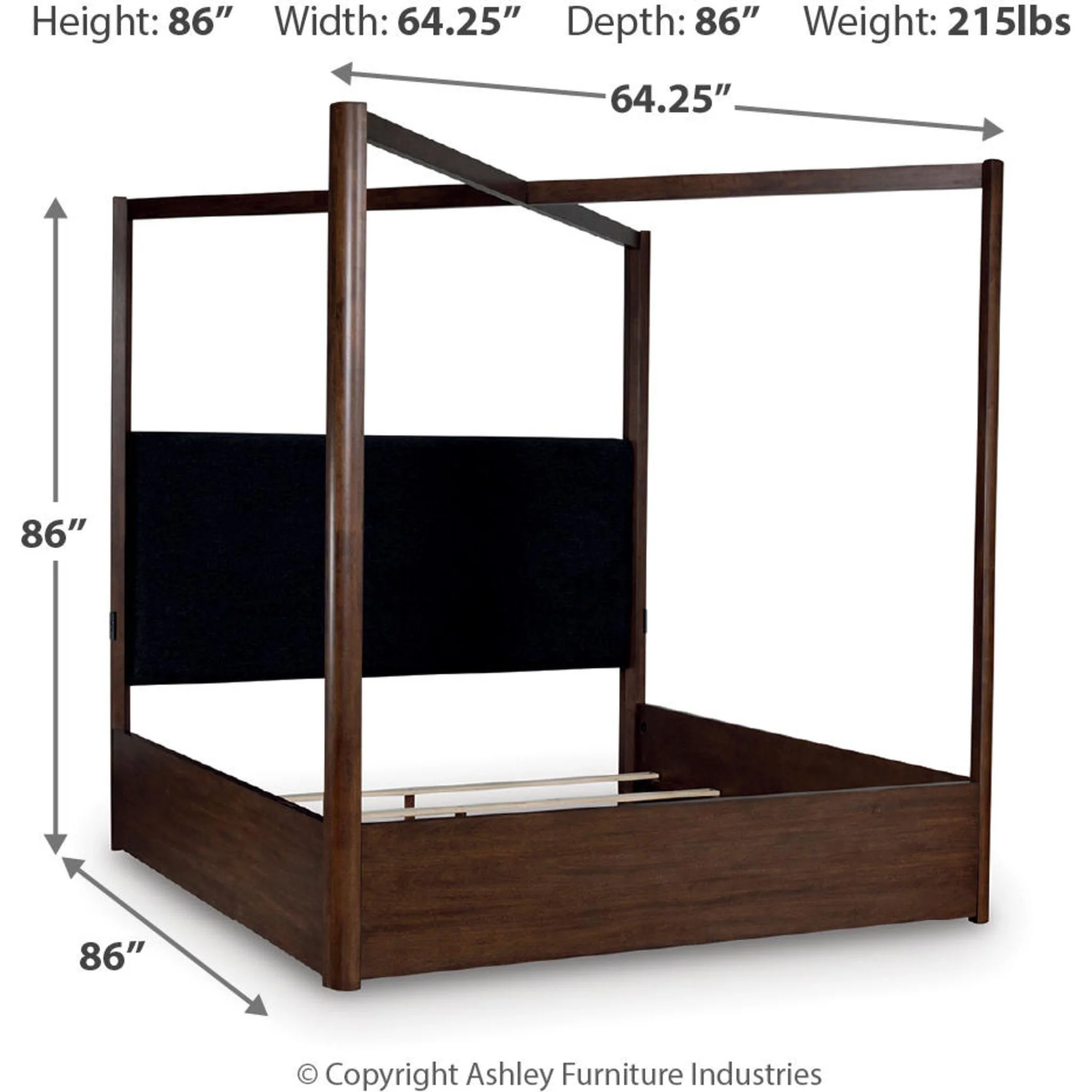 Dilenno Canopy Bed - Dark Brown - Image 3